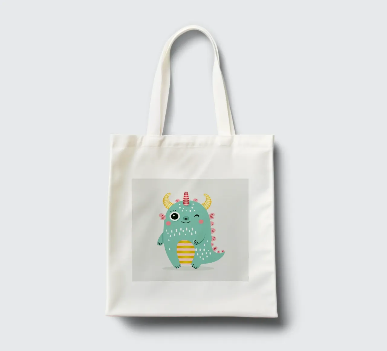 Simpatico mostro con corna colorate borsa in juta da namosh