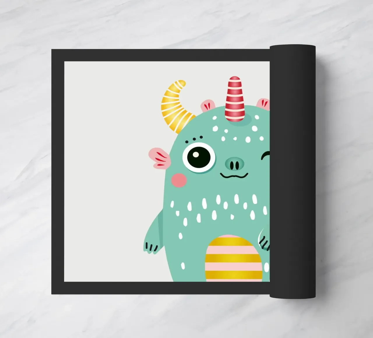 Simpatico mostro con corna colorate zerbino da namosh