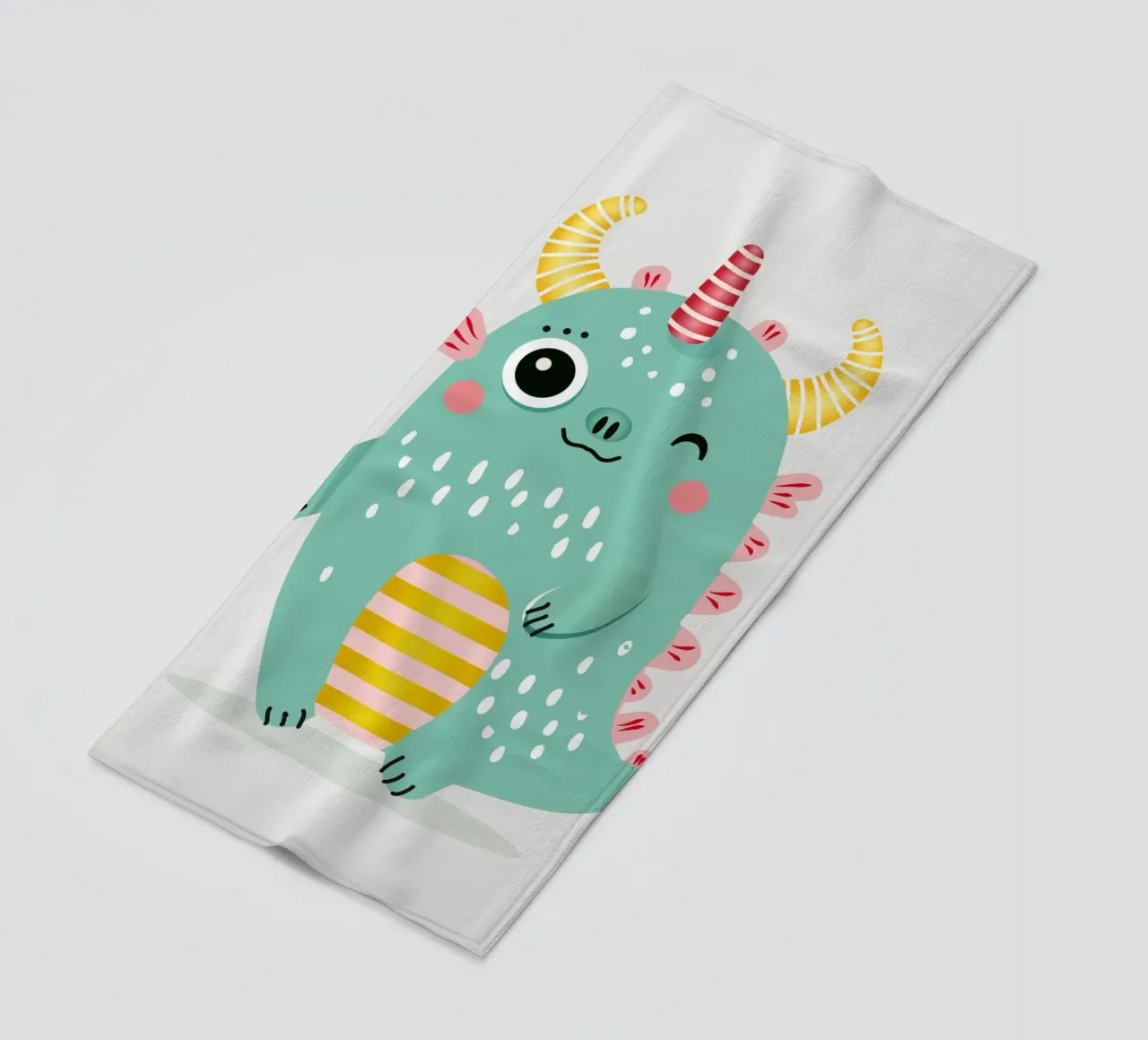 Simpatico mostro con corna colorate telo mare da namosh