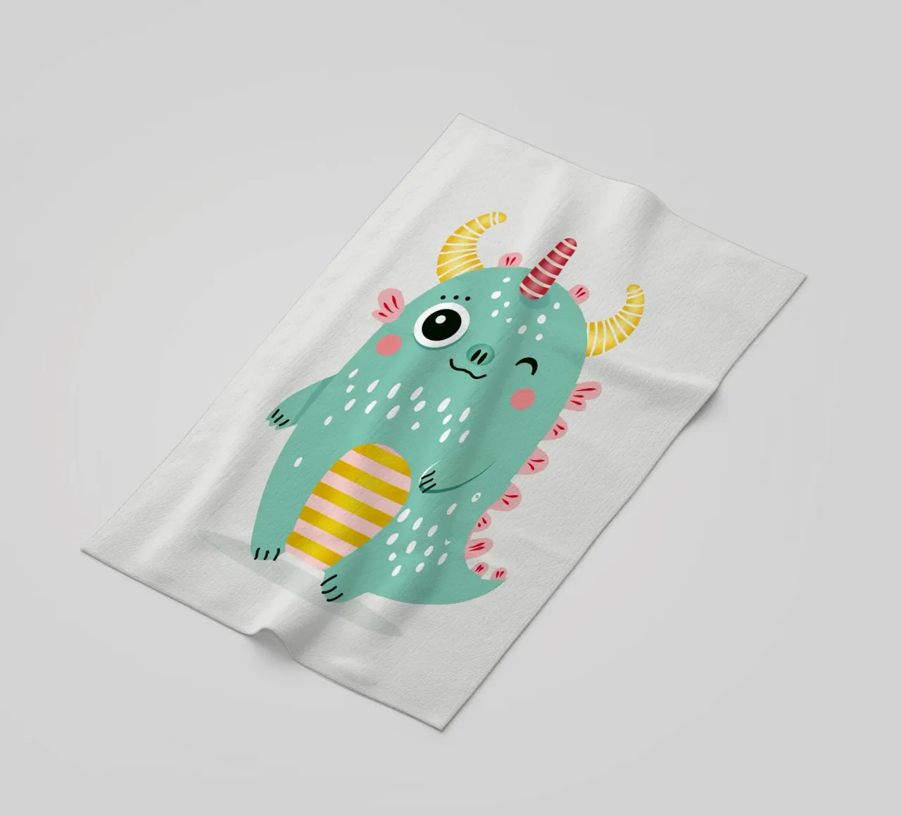 Simpatico mostro con corna colorate telo mare da namosh