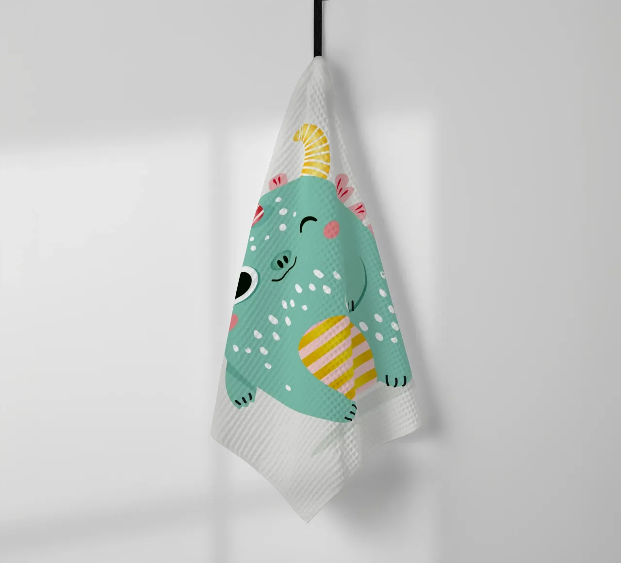 Simpatico mostro con corna colorate canovaccio da cucina da namosh