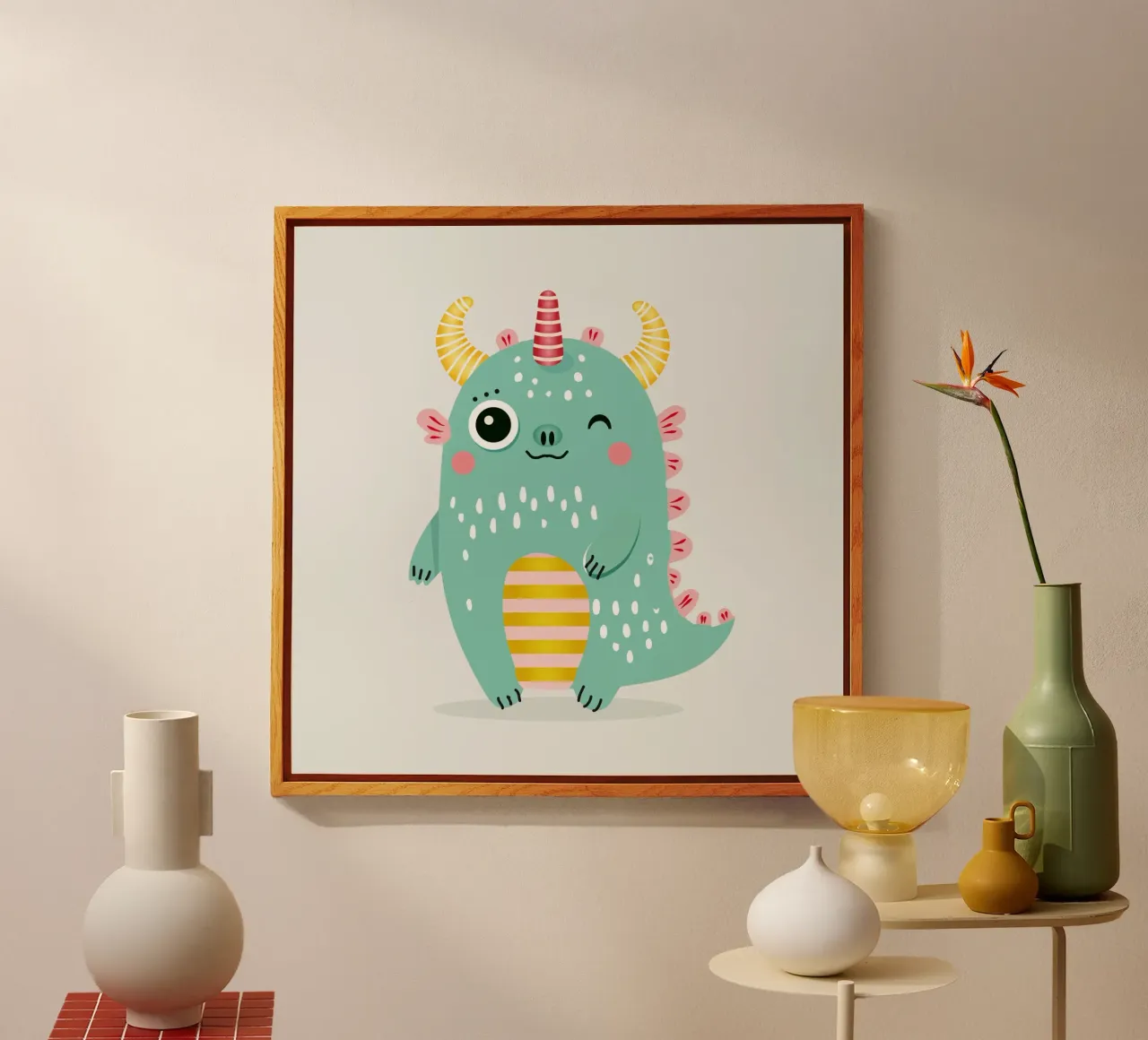 Simpatico mostro con corna colorate plexiglass da namosh