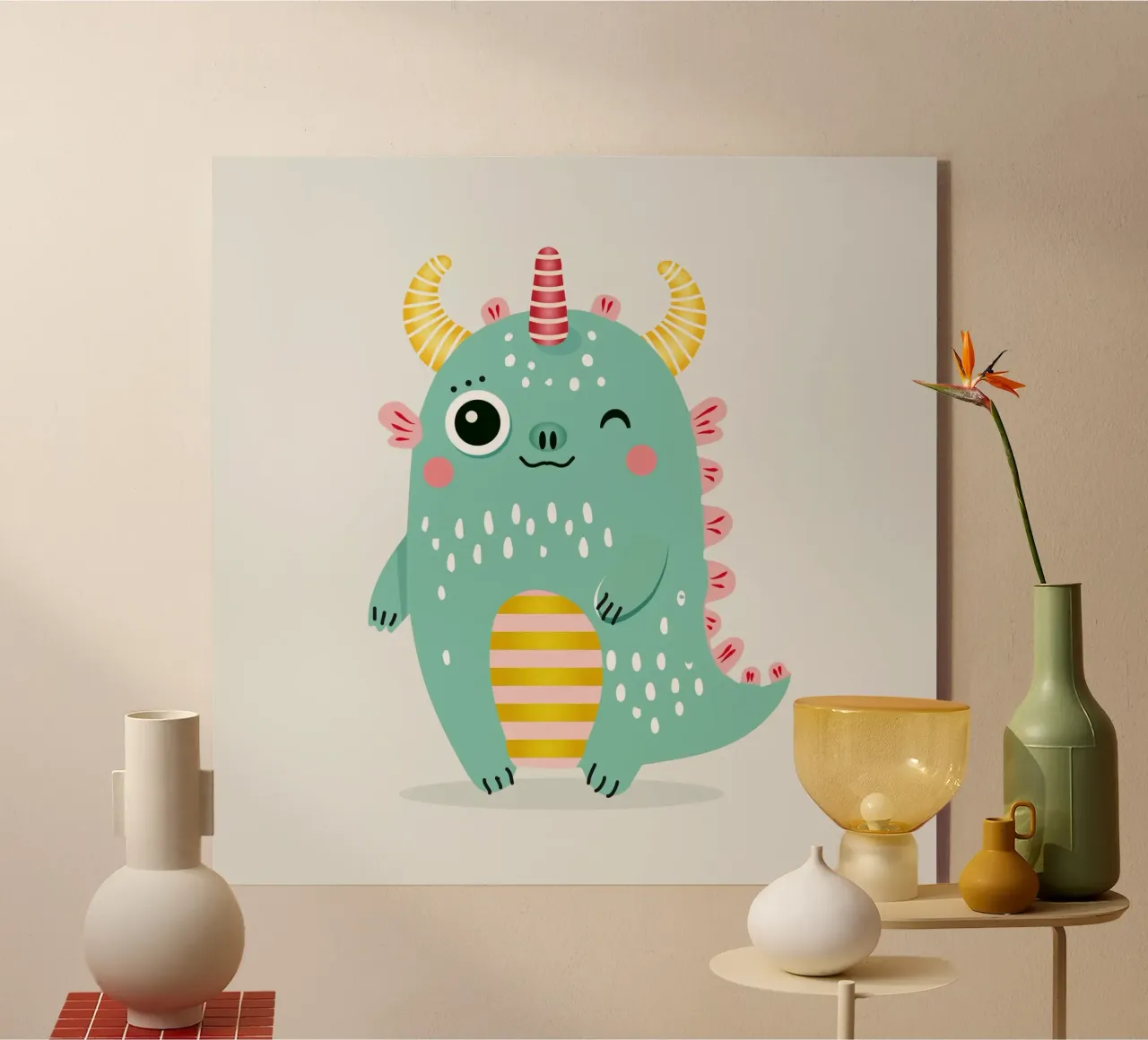 Simpatico mostro con corna colorate plexiglass da namosh