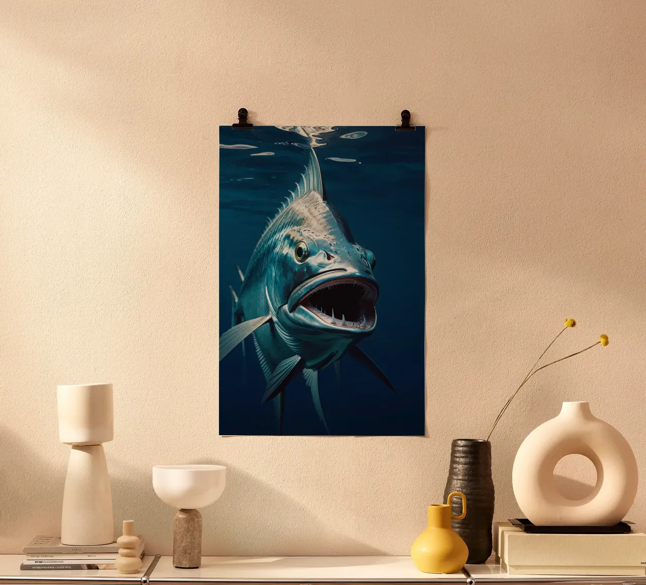 Close-Up of Barracuda in Action carta hahnemühle da AlbertKlee