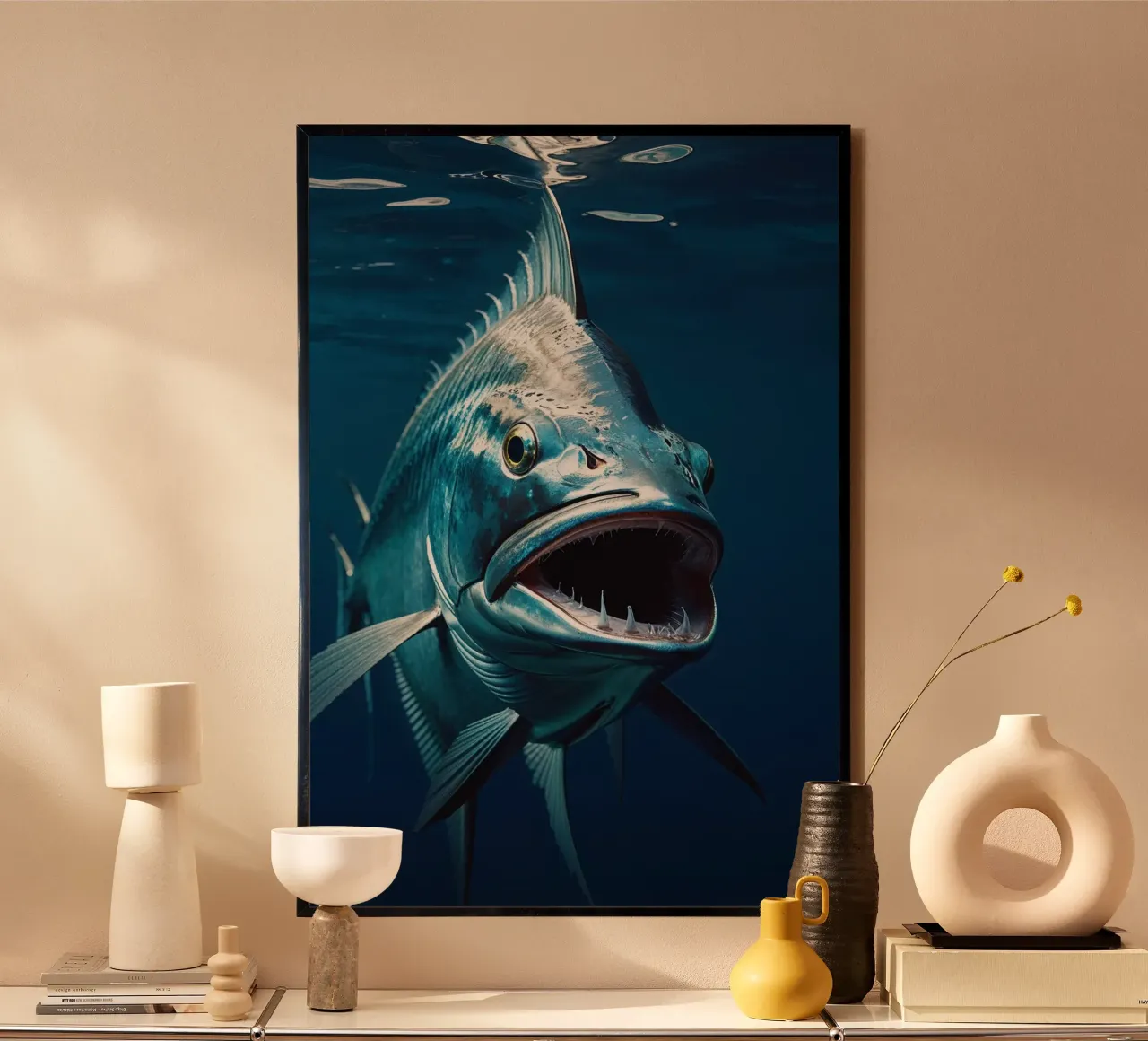 Close-Up of Barracuda in Action carta hahnemühle da AlbertKlee