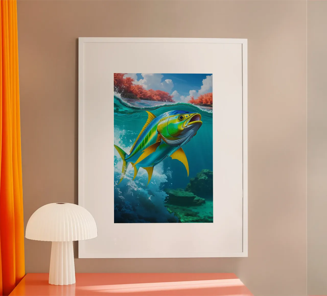 Golden Mahi-Mahi in Vibrant Waters poster da AlbertKlee