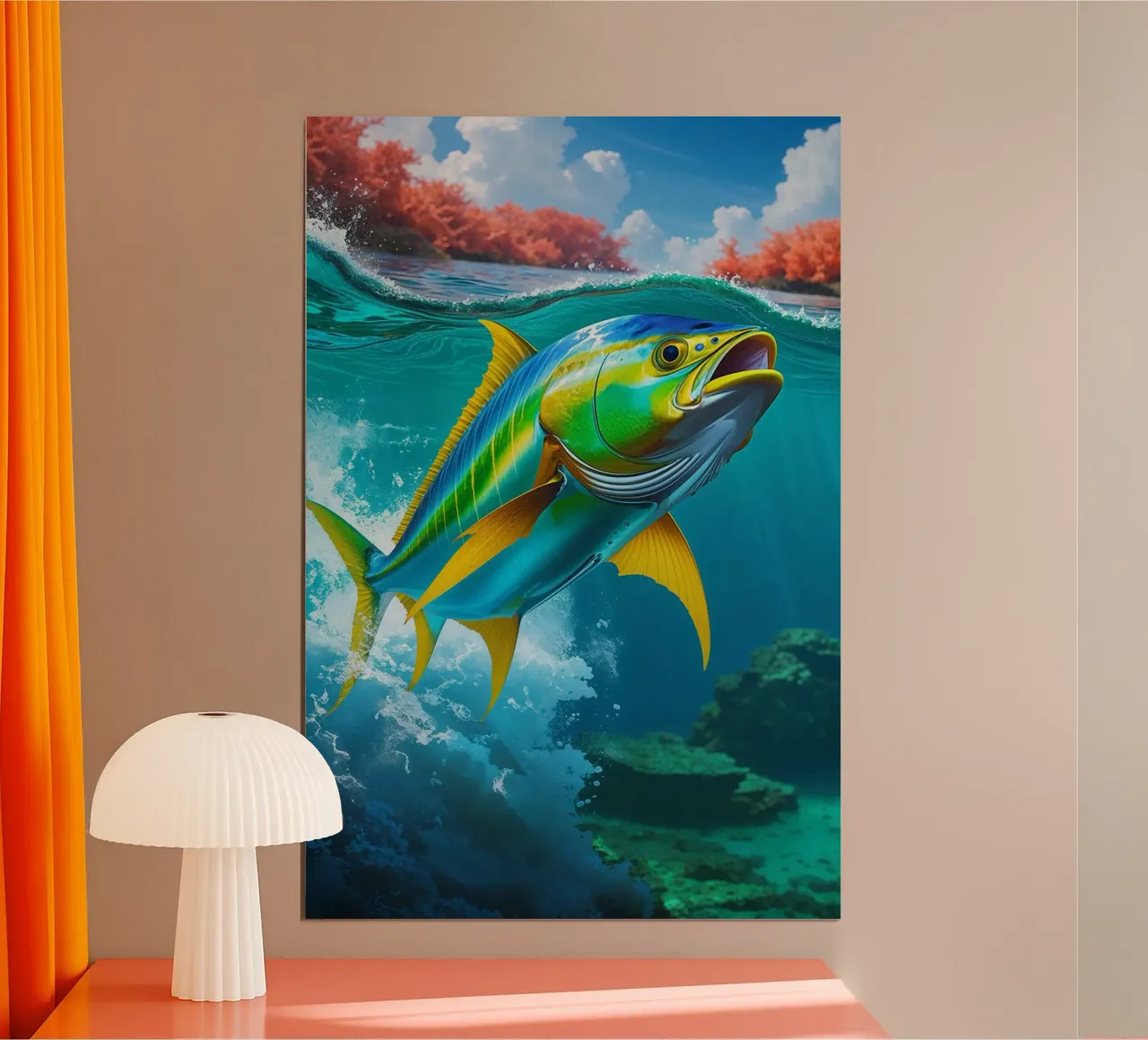 Golden Mahi-Mahi in Vibrant Waters poster da AlbertKlee
