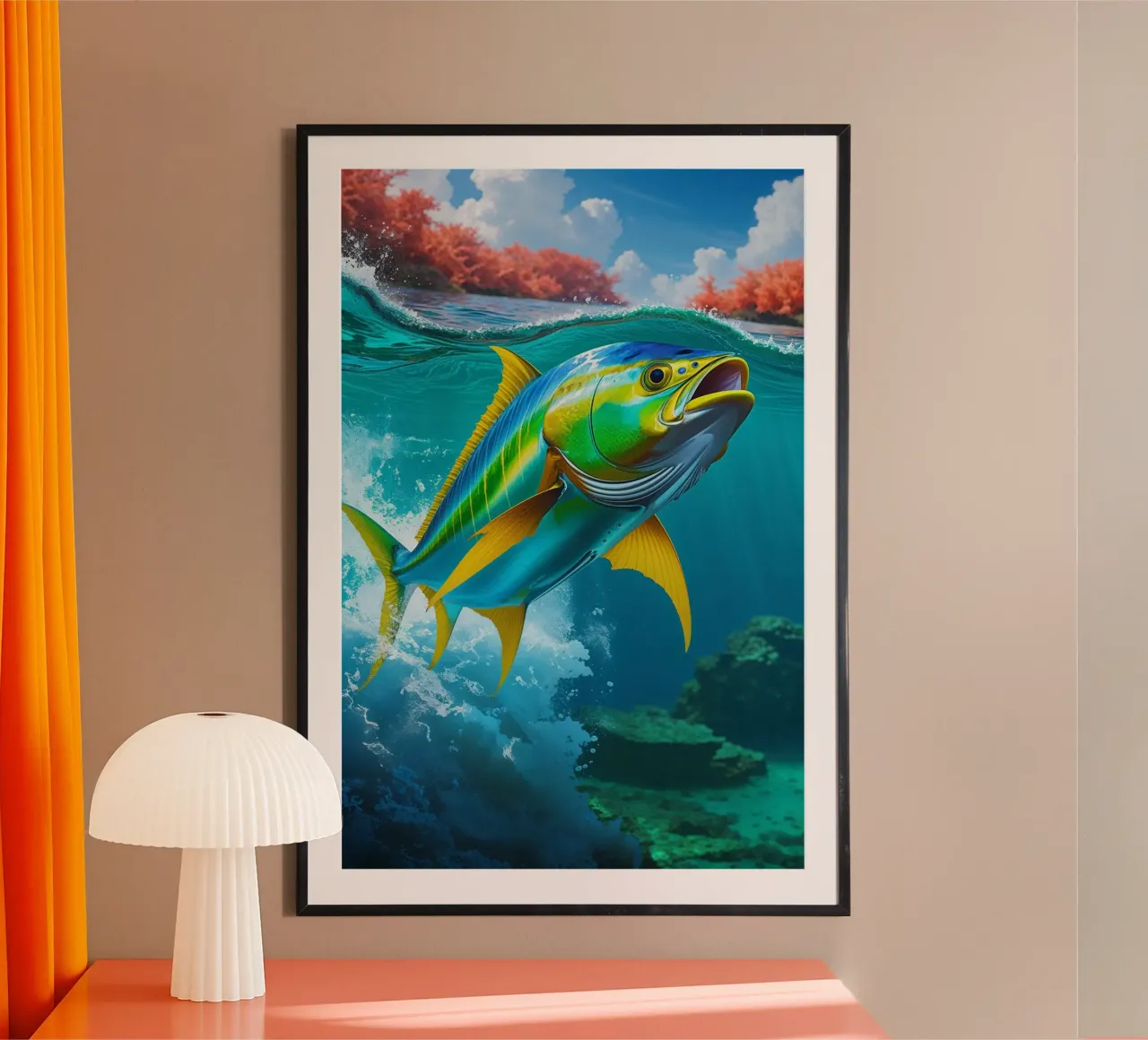 Golden Mahi-Mahi in Vibrant Waters poster da AlbertKlee