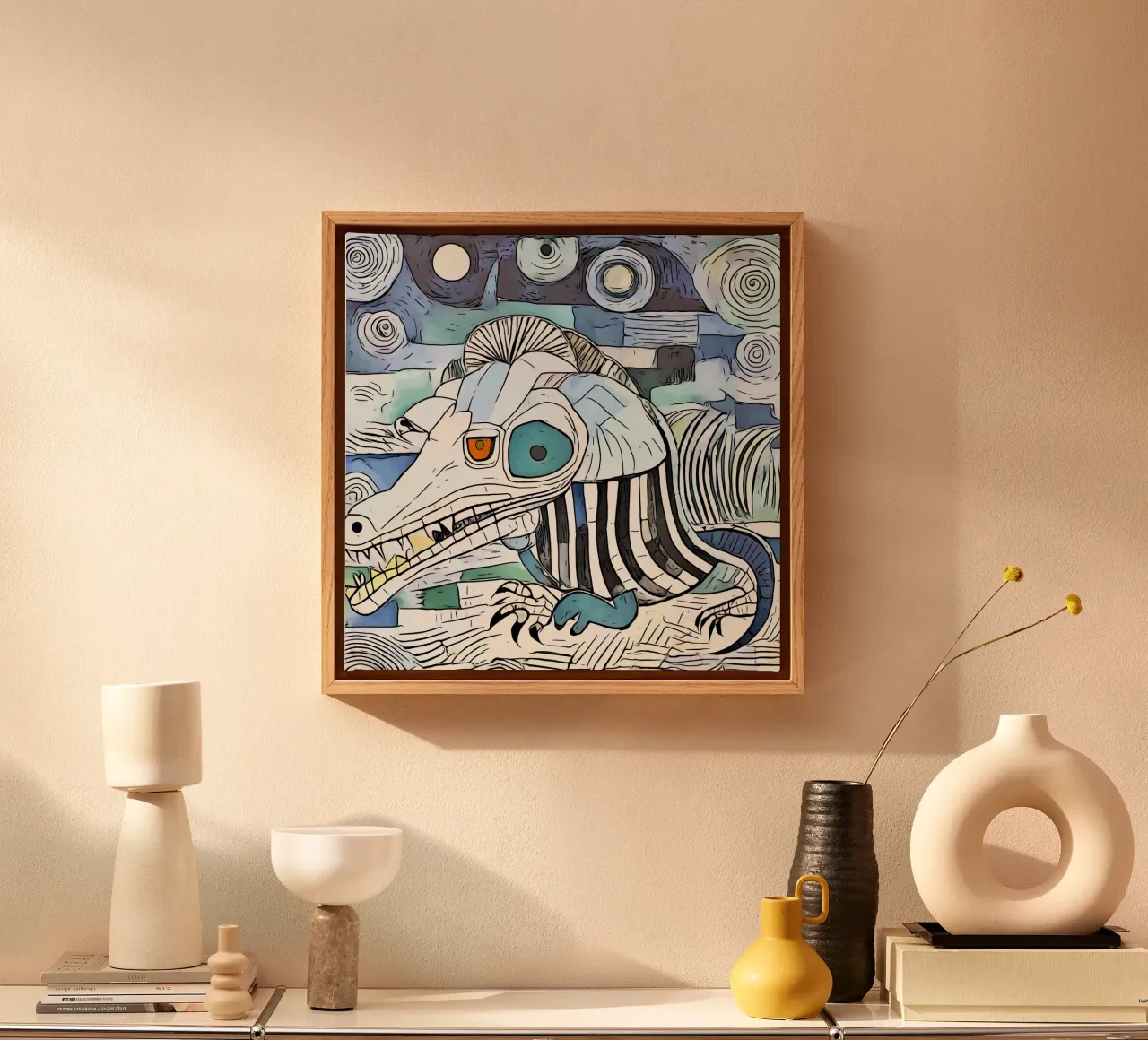 On safari in Africa, motif 14 canvas with Floater frame by ZAMART
