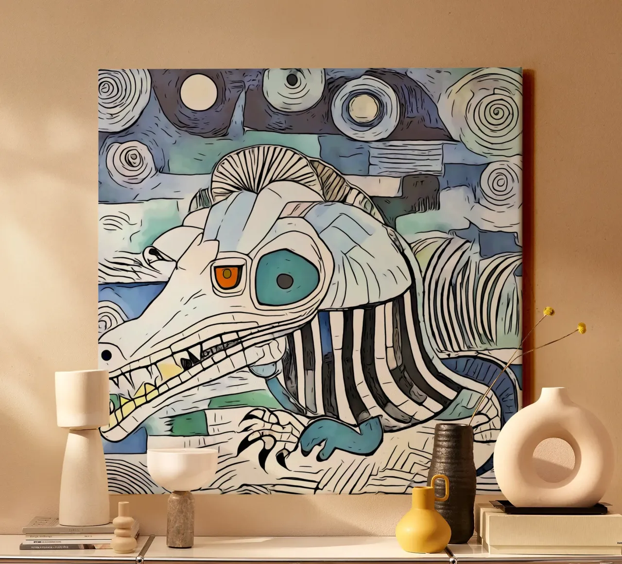 On safari in Africa, motif 14 canvas with Floater frame by ZAMART