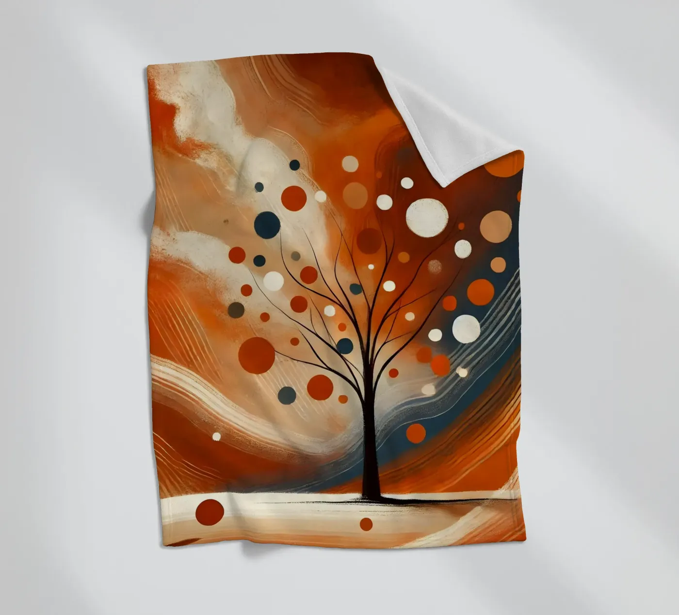 Baum orange Fleecedecke von spiritual