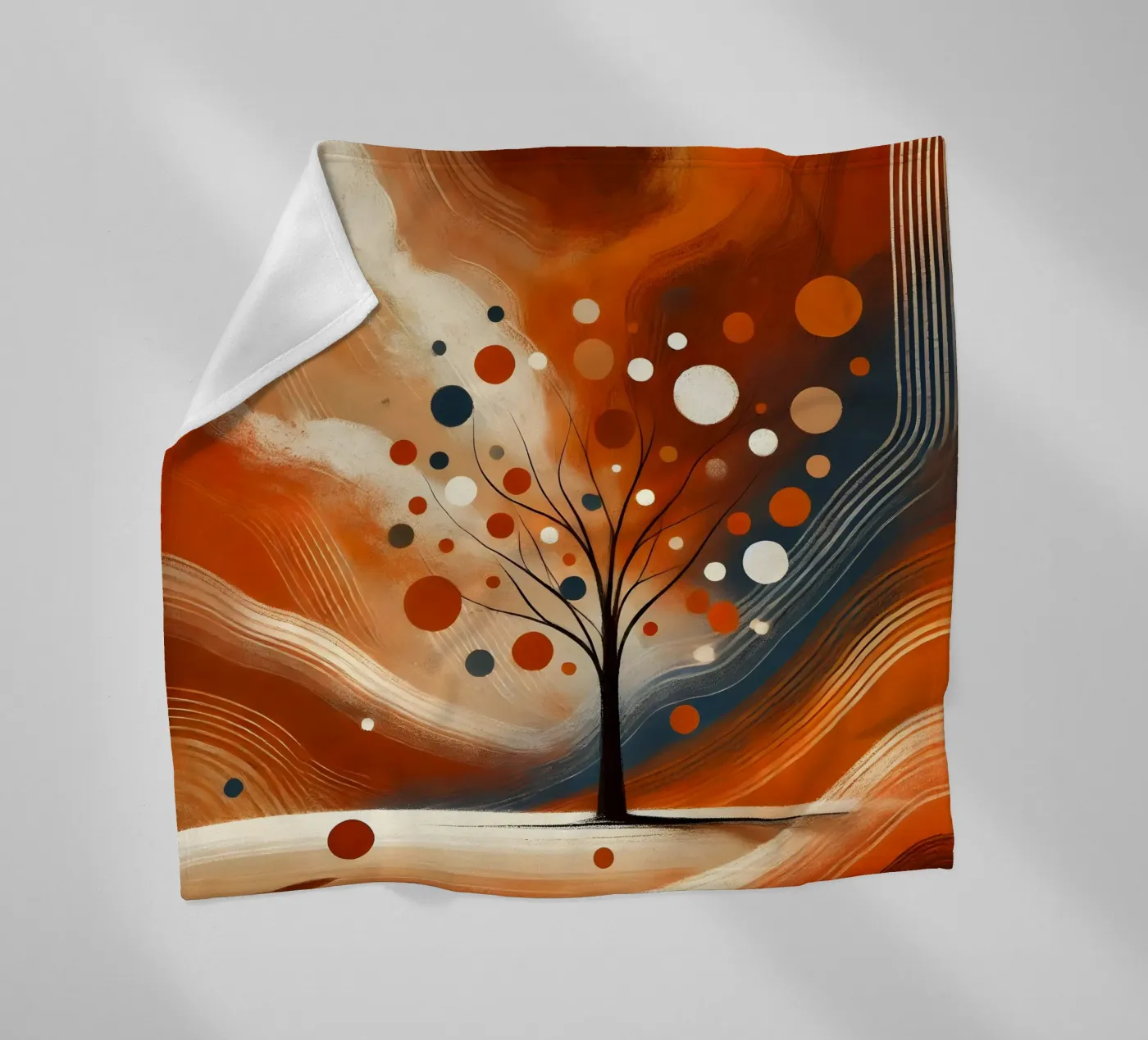 Baum orange Fleecedecke von spiritual