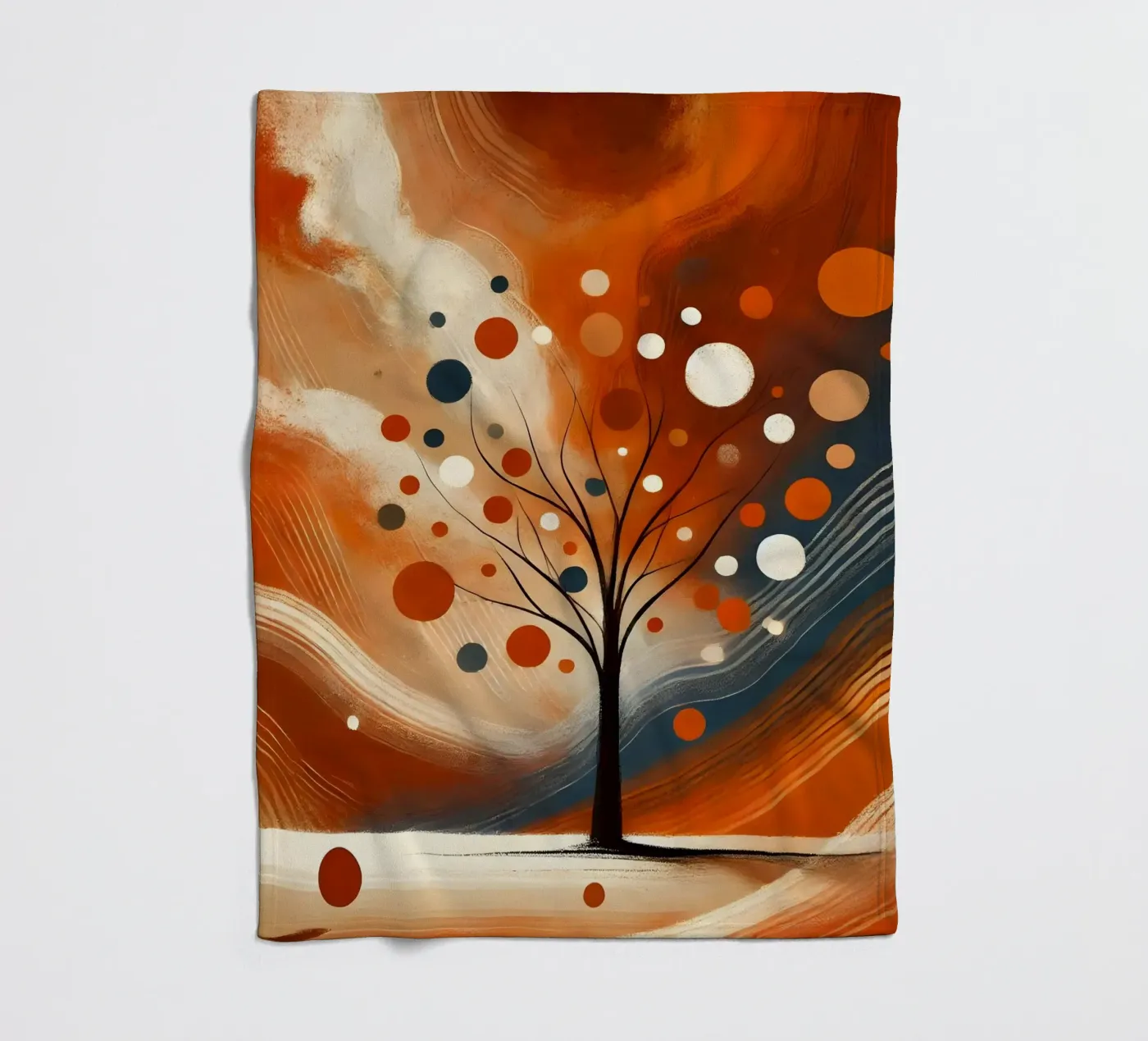Baum orange Fleecedecke von spiritual