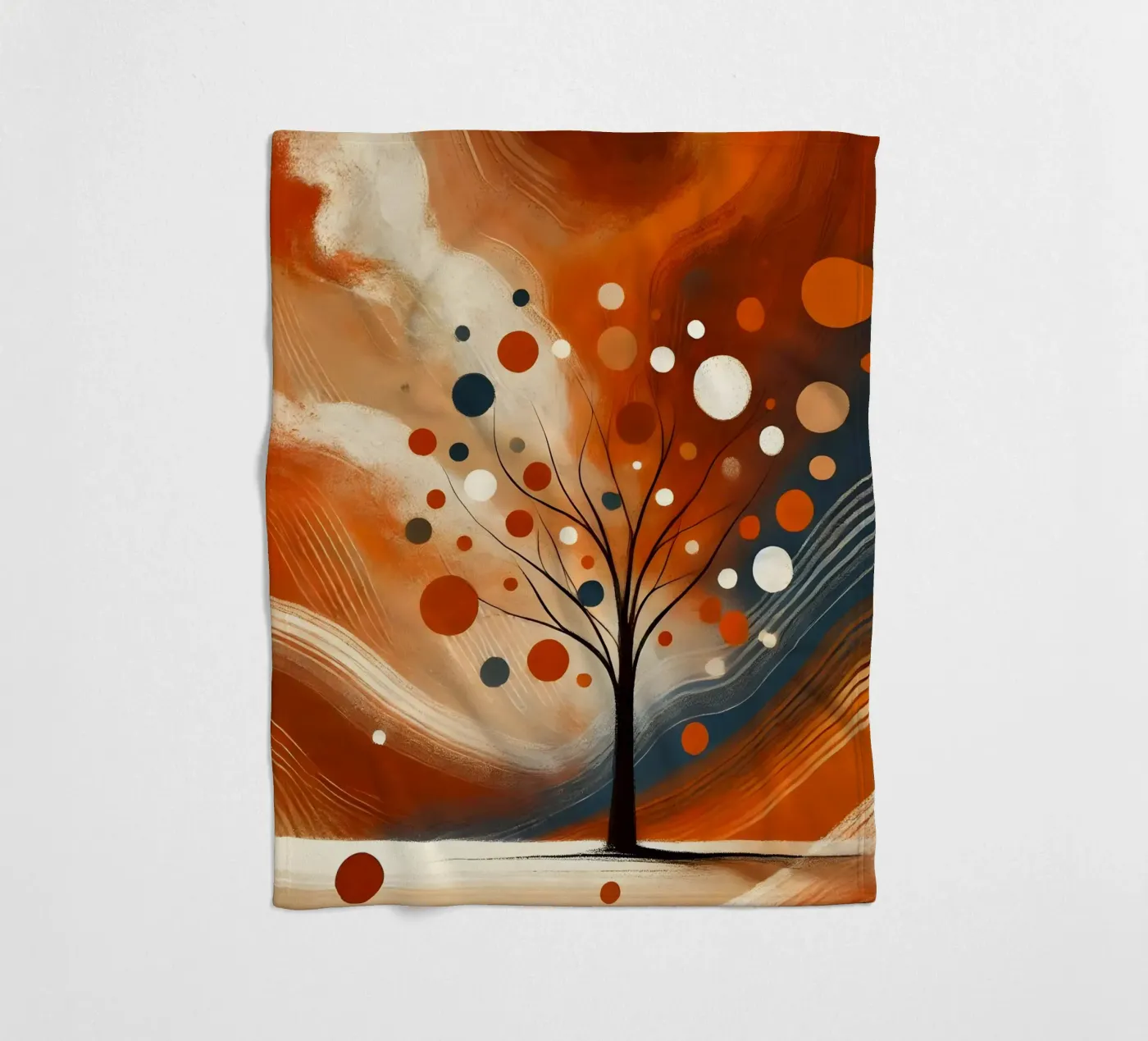 Baum orange Fleecedecke von spiritual