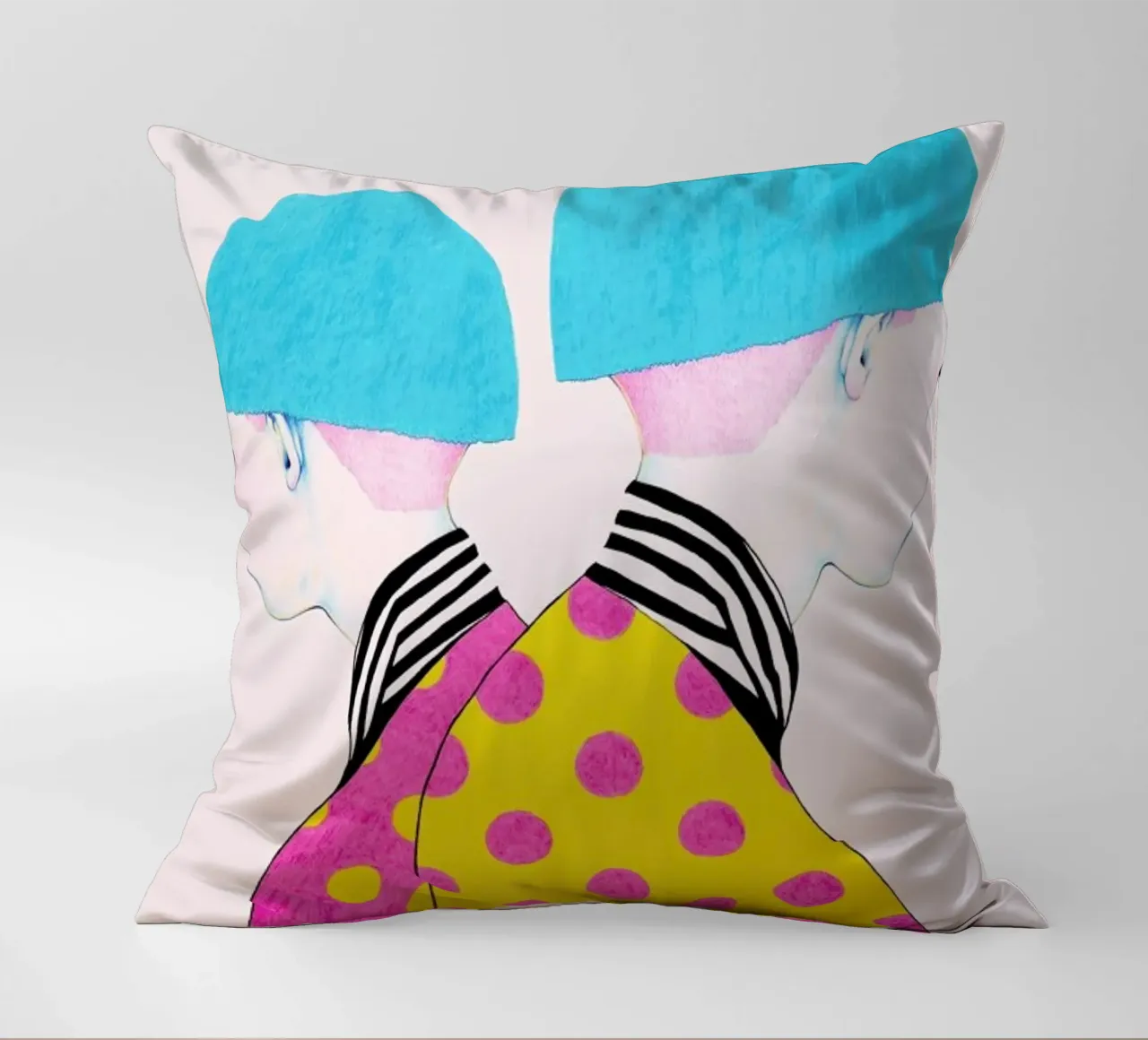 Doubletrouble decorative cushion by Natalie Foss