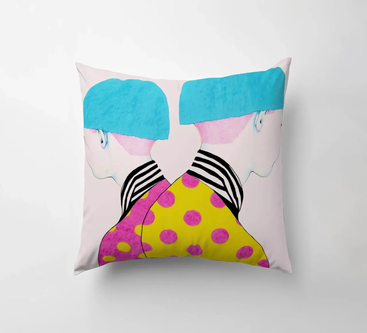 Doubletrouble decorative cushion by Natalie Foss