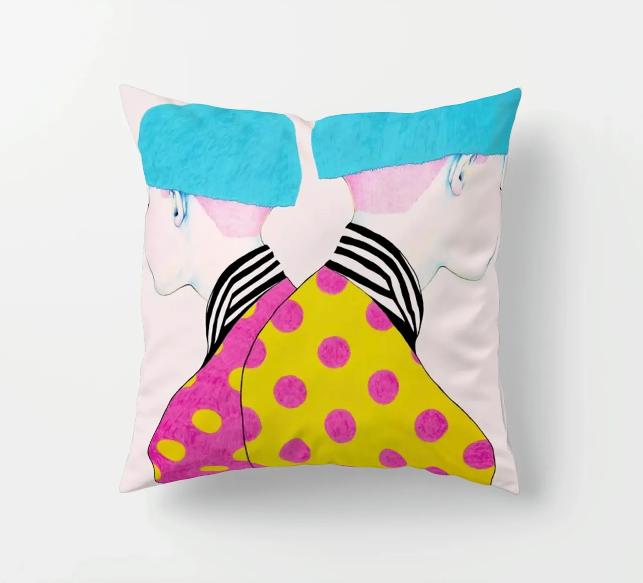 Doubletrouble decorative cushion by Natalie Foss