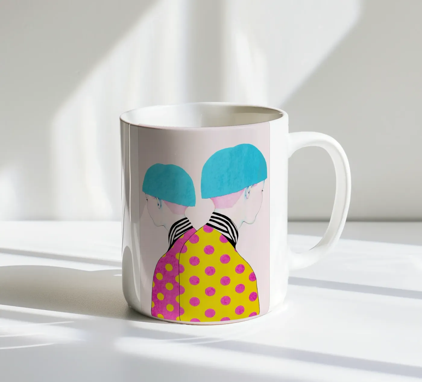 Doubletrouble ceramic mug by Natalie Foss