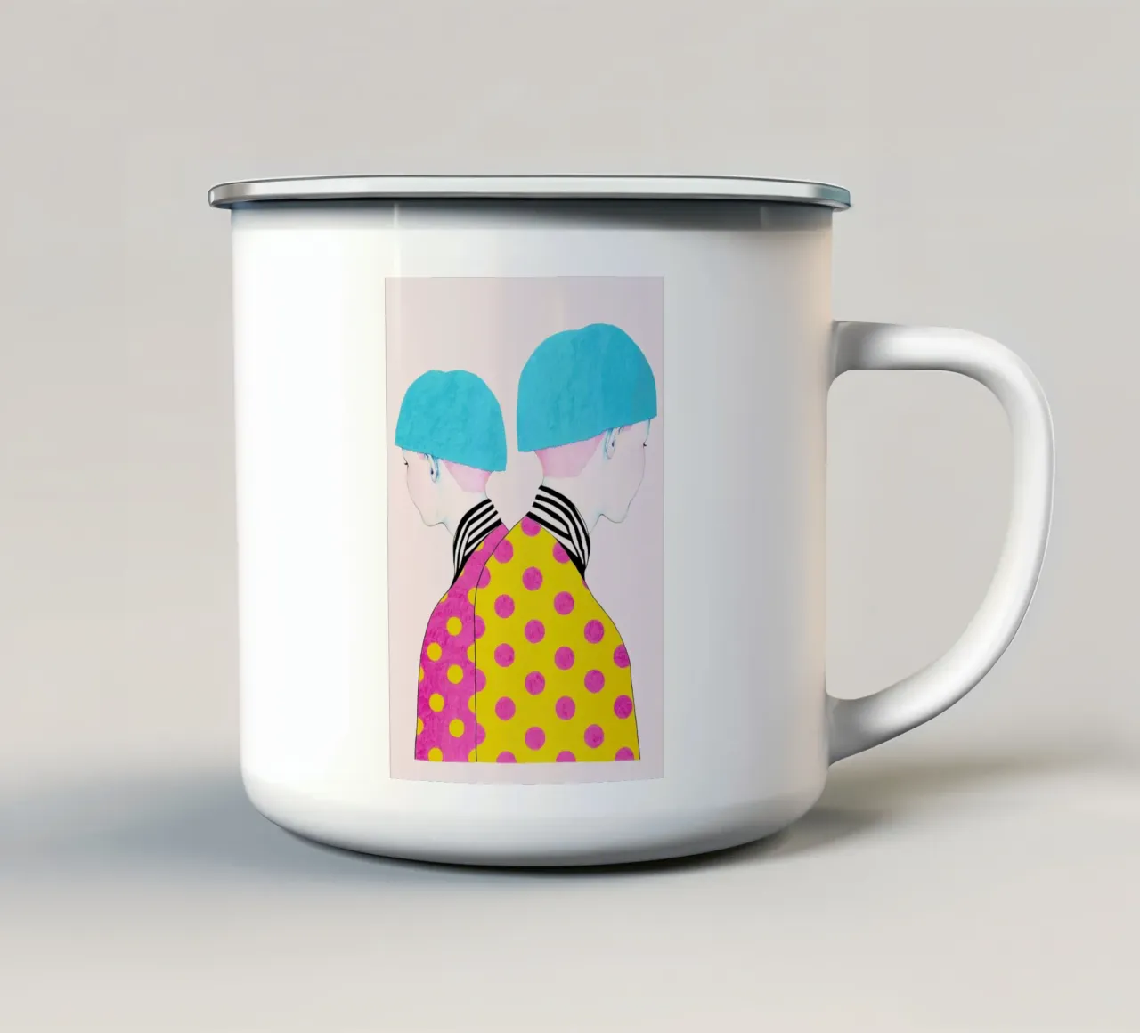 Doubletrouble Emaille Tasse von Natalie Foss