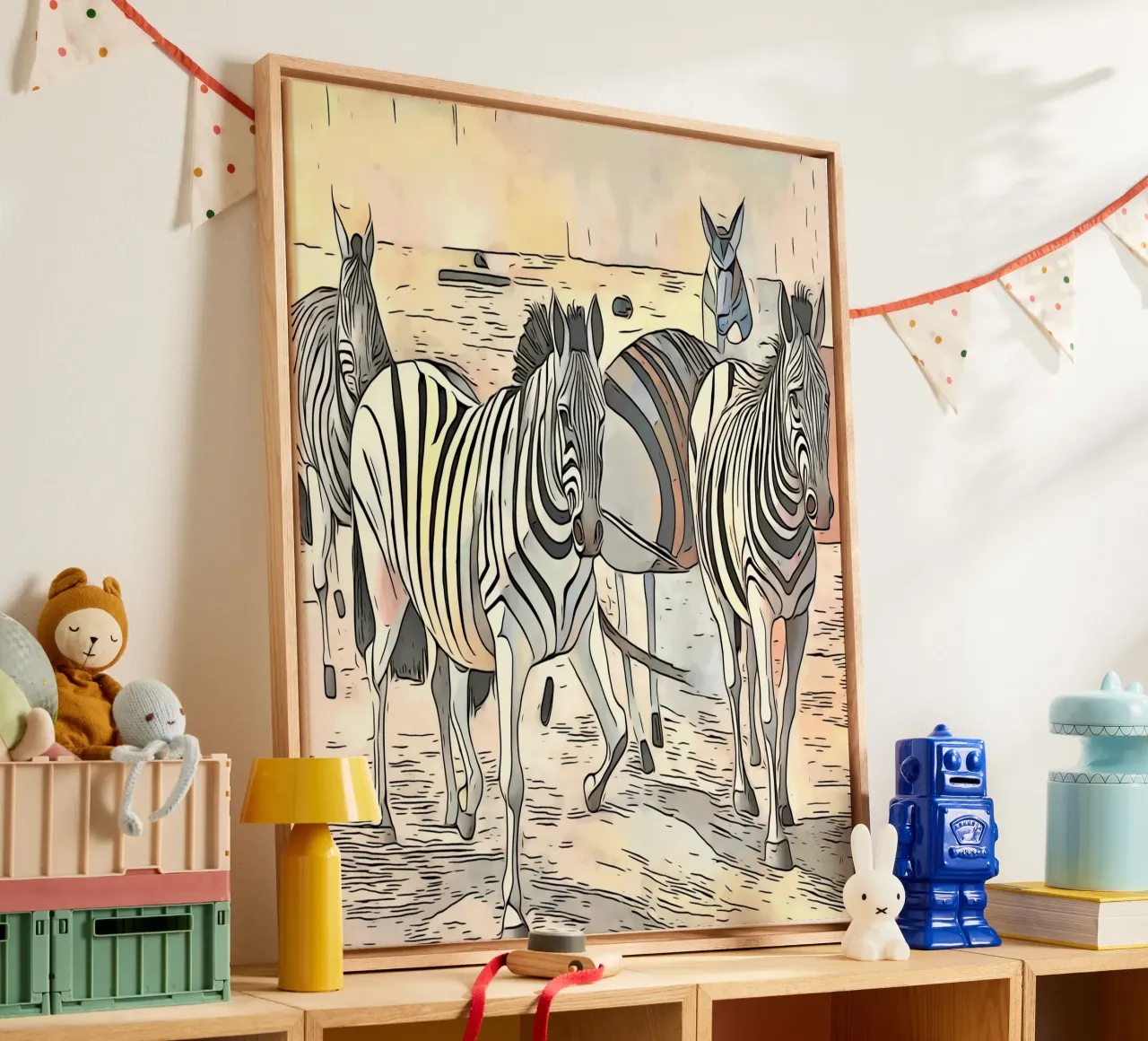 On safari in Africa, motif 3 canvas with Floater frame by ZAMART
