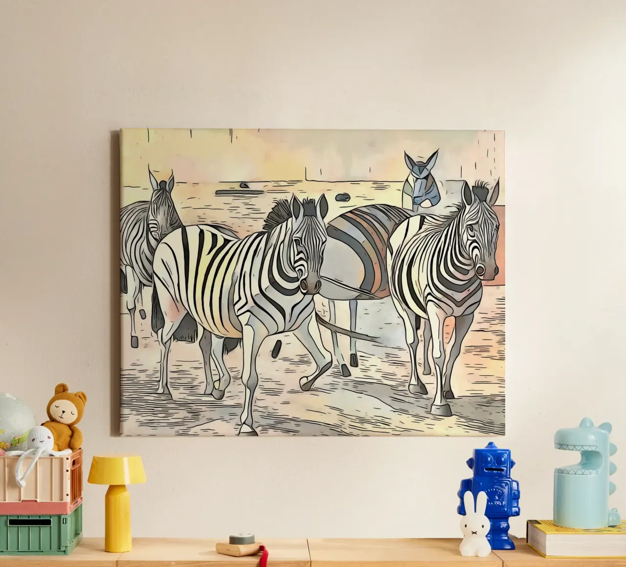 On safari in Africa, motif 3 canvas with Floater frame by ZAMART