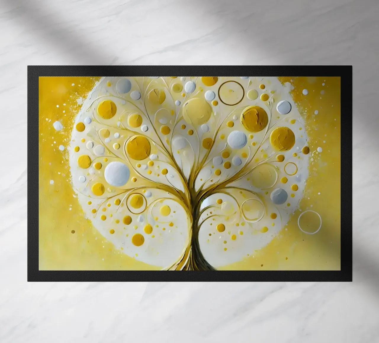 Tree yellow doormat by spiritual