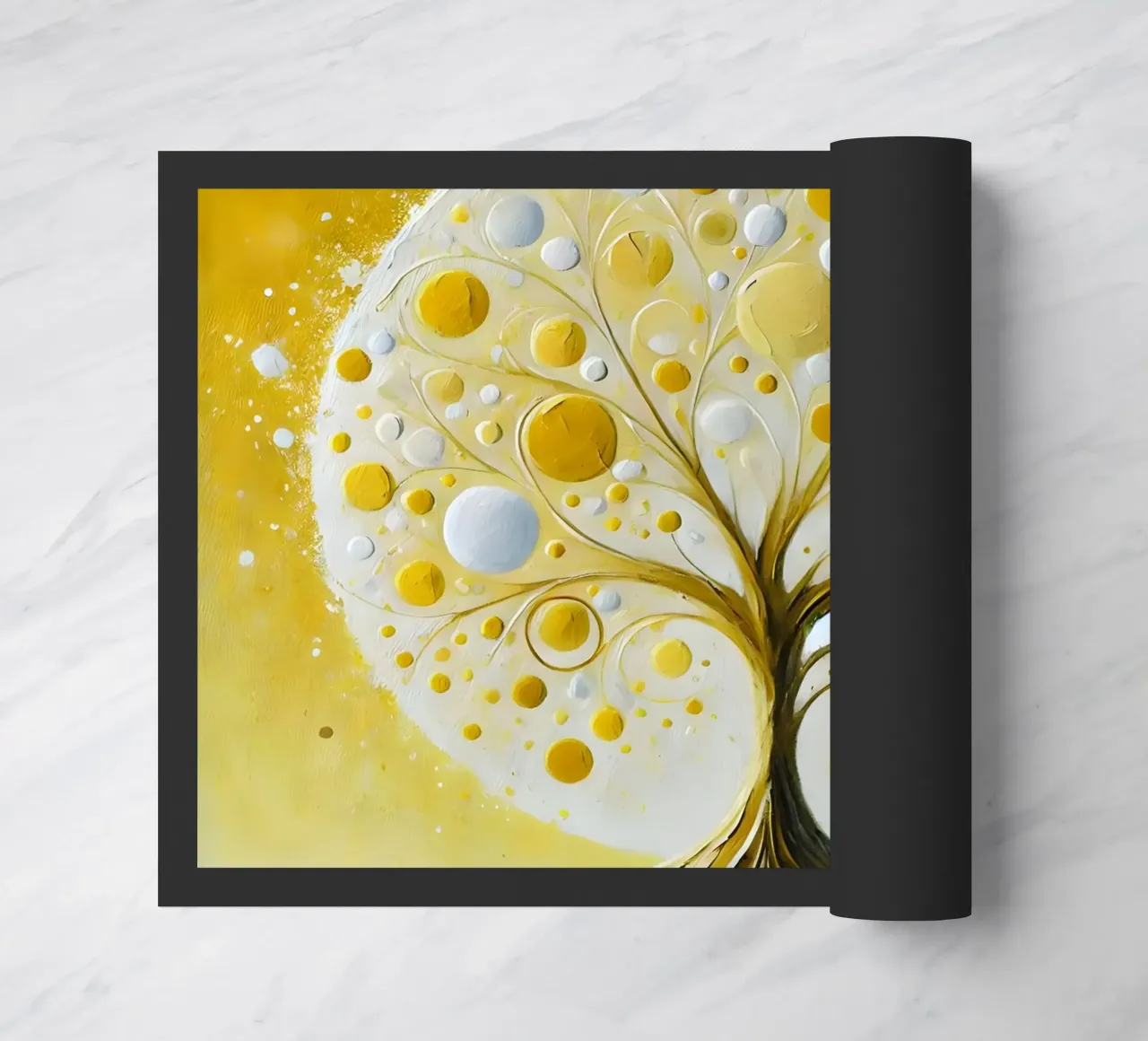 Tree yellow doormat by spiritual