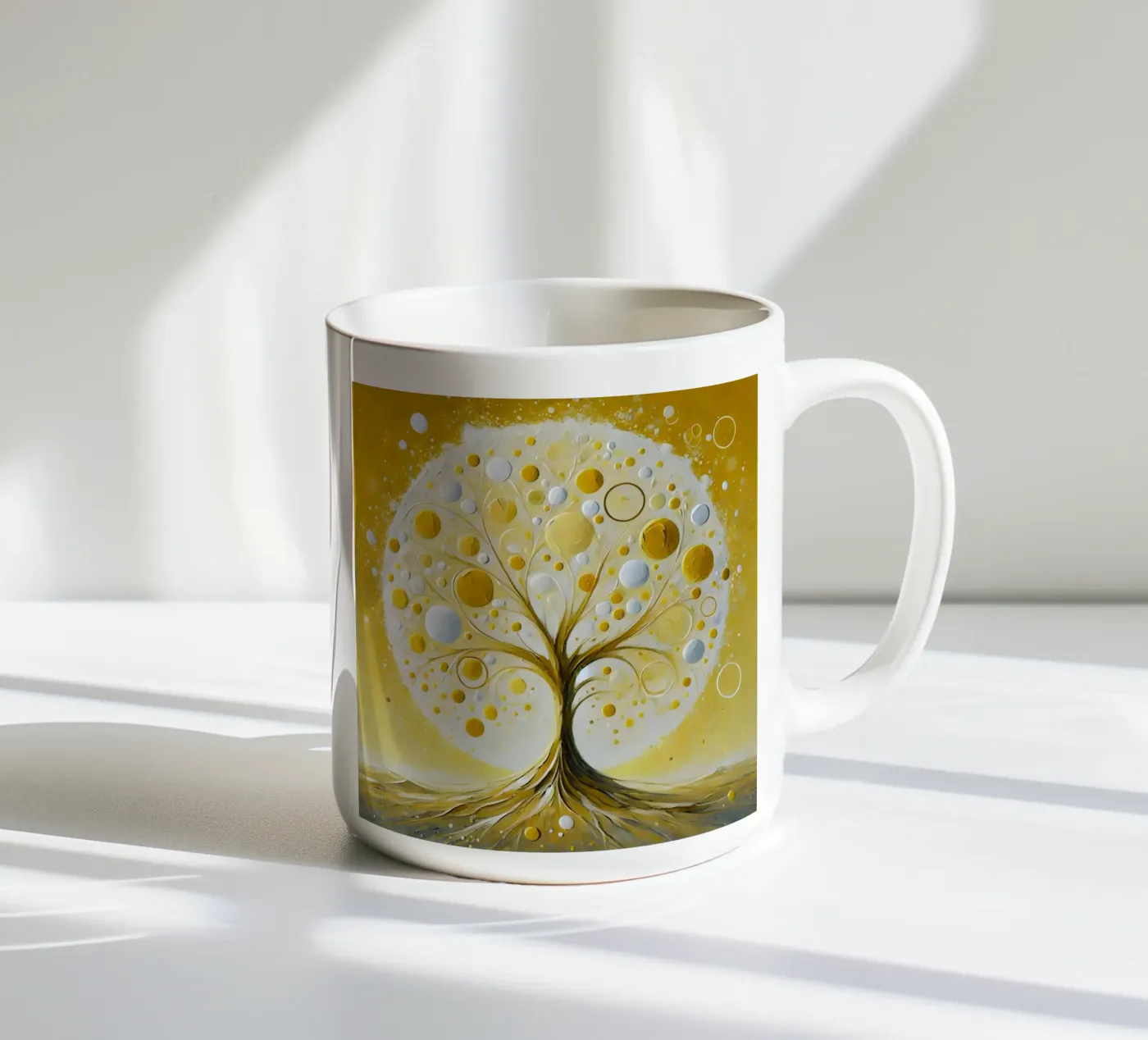 Tree yellow ceramic mug by spiritual