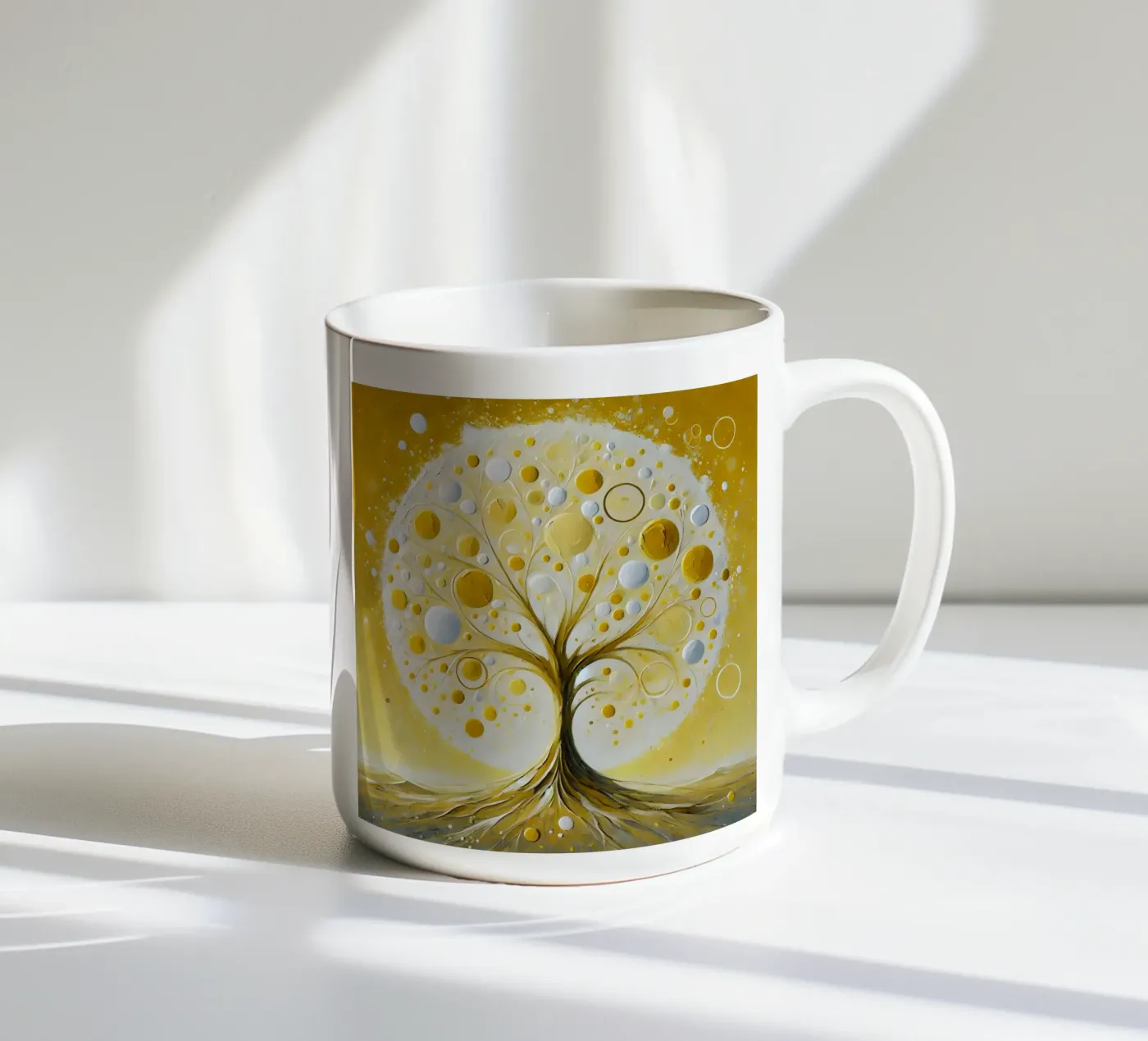 Tree yellow ceramic mug by spiritual