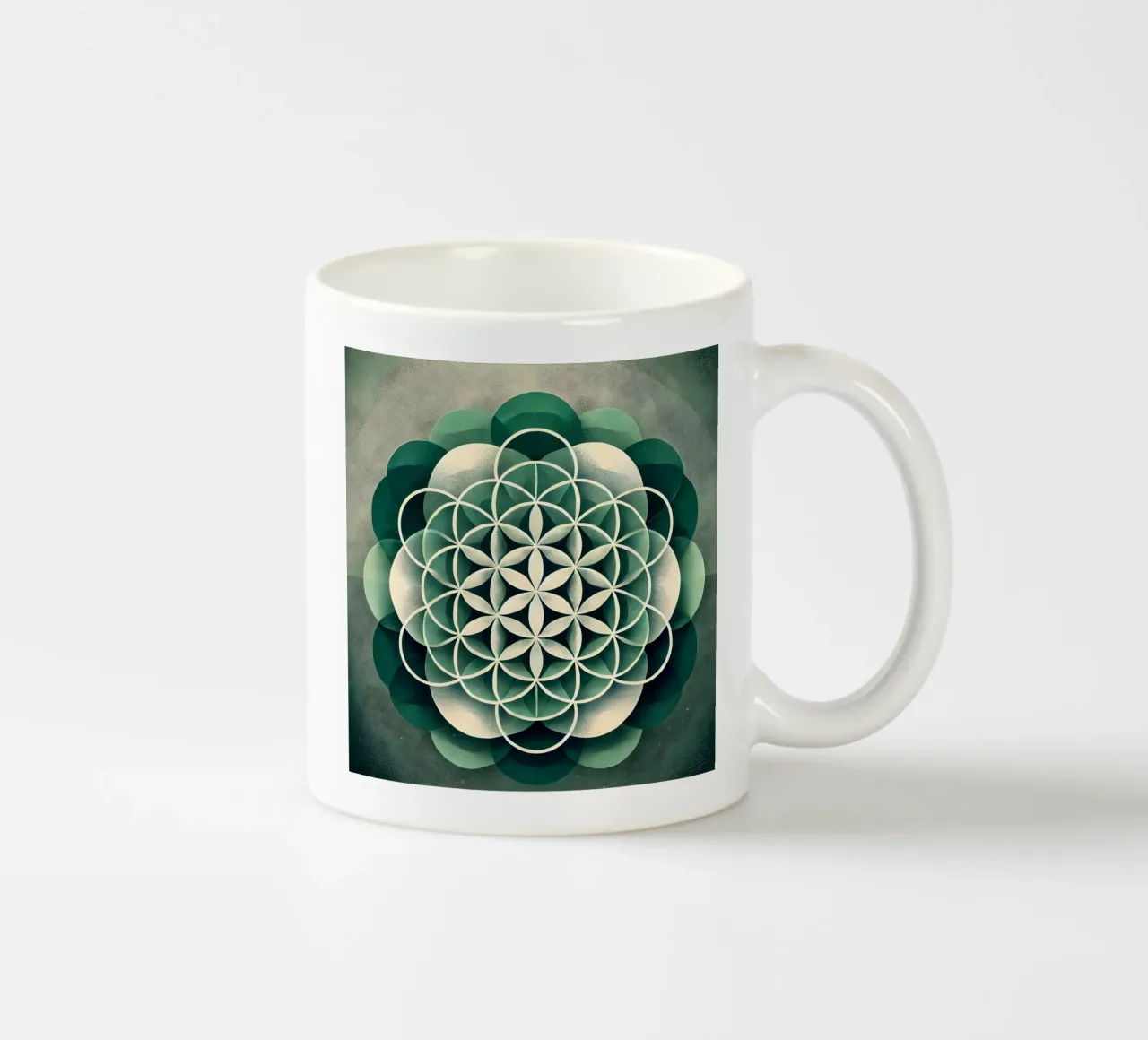Fiore della vita - verde tazza in ceramica da spiritual