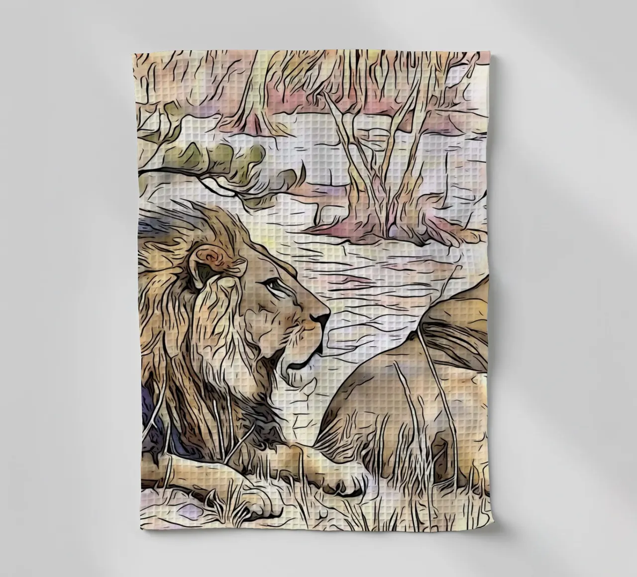 En safari en Afrique, motif 5 torchon de ZAMART