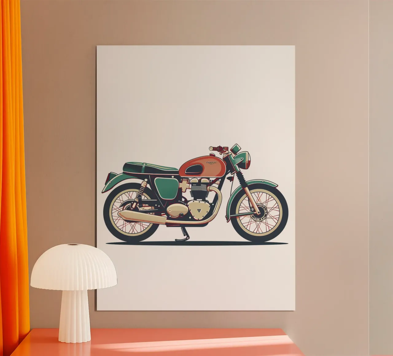 Illustrazione di moto retrò di tendenza poster con telaio in plastica da Urban Life