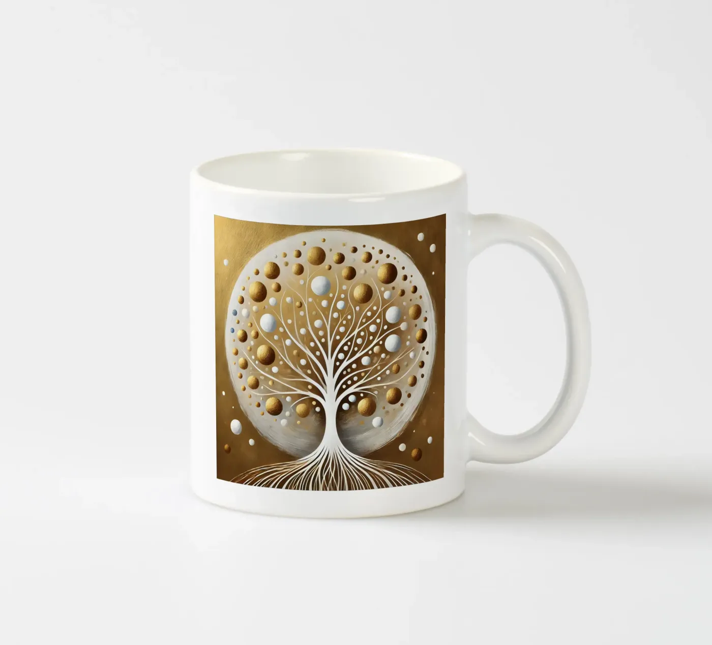 Tree gold ceramic mug by spiritual