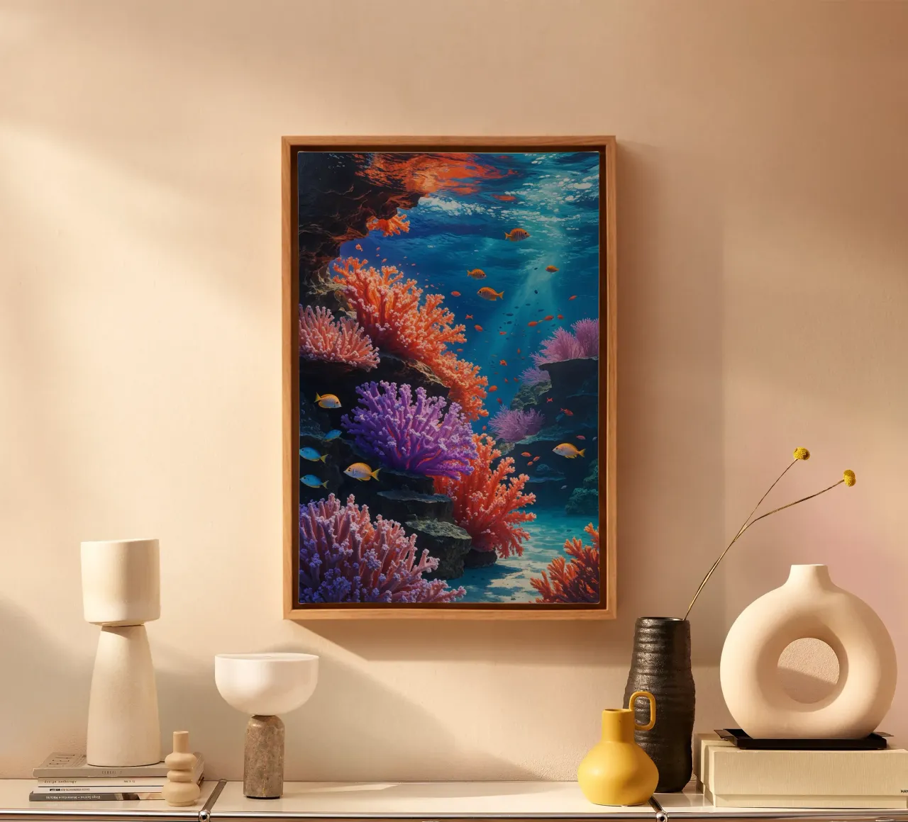 Vivid Coral Reef Underwater Paradise canvas by AlbertKlee