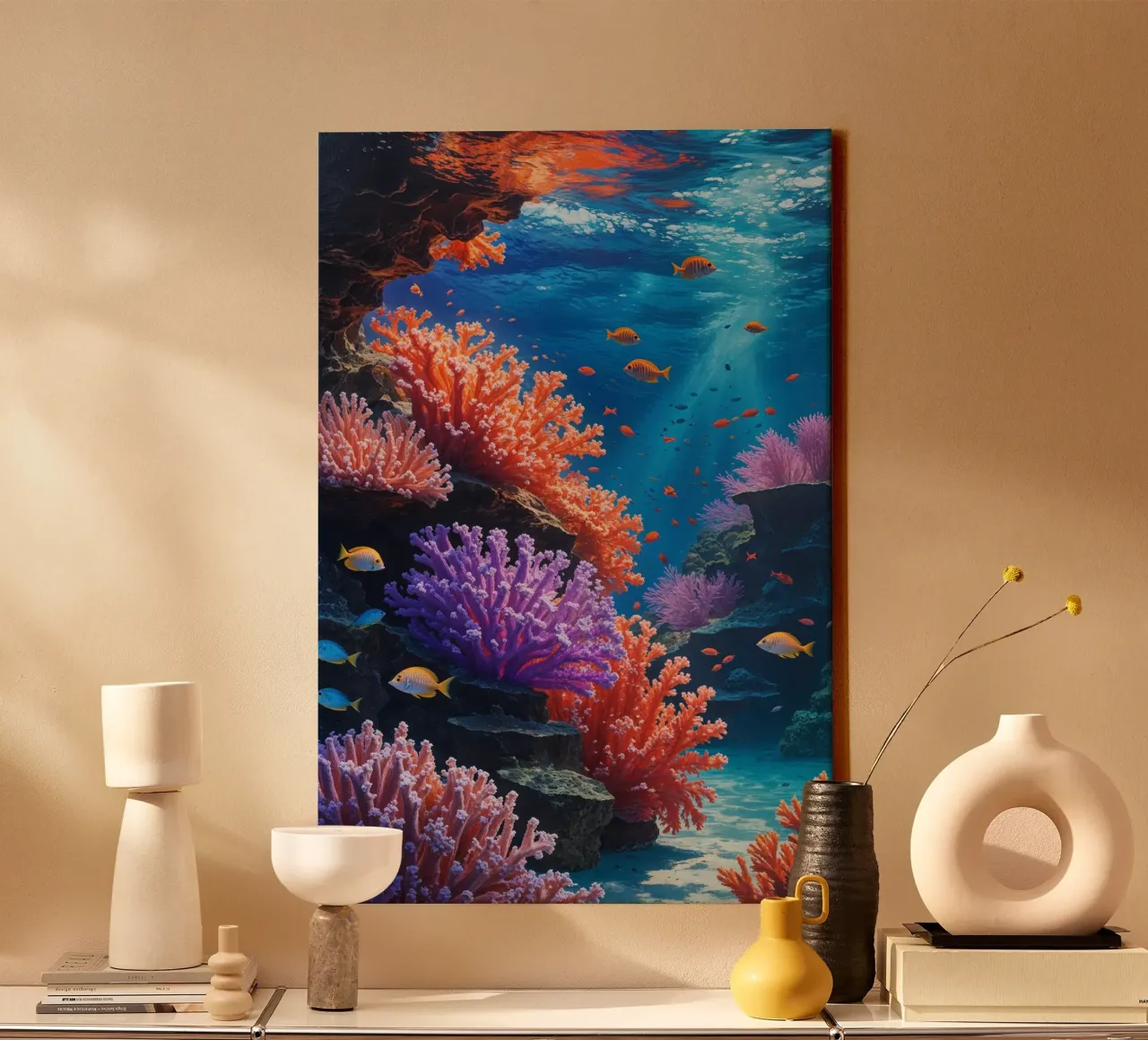 Vivid Coral Reef Underwater Paradise canvas by AlbertKlee
