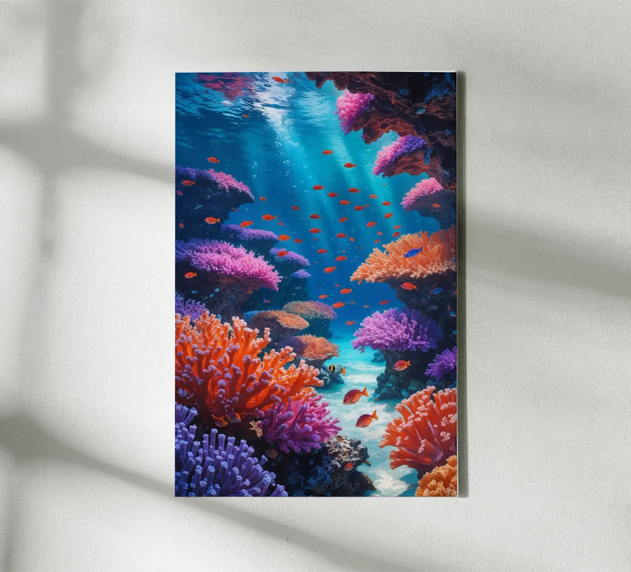 Illuminated Coral Reef with Swimming Fish canvas by AlbertKlee
