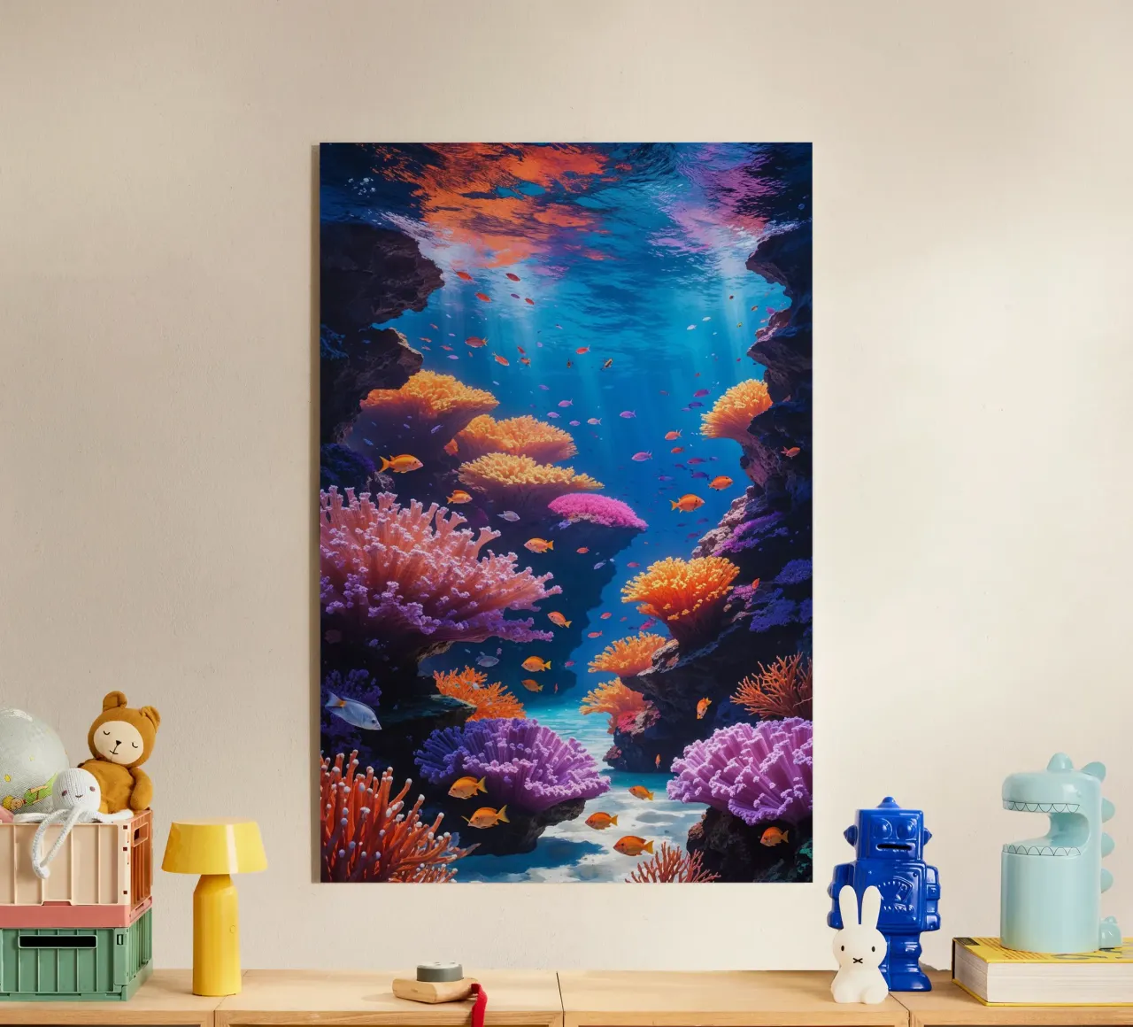 Sunlit Reef with Vibrant Coral Blooms plexiglass da AlbertKlee