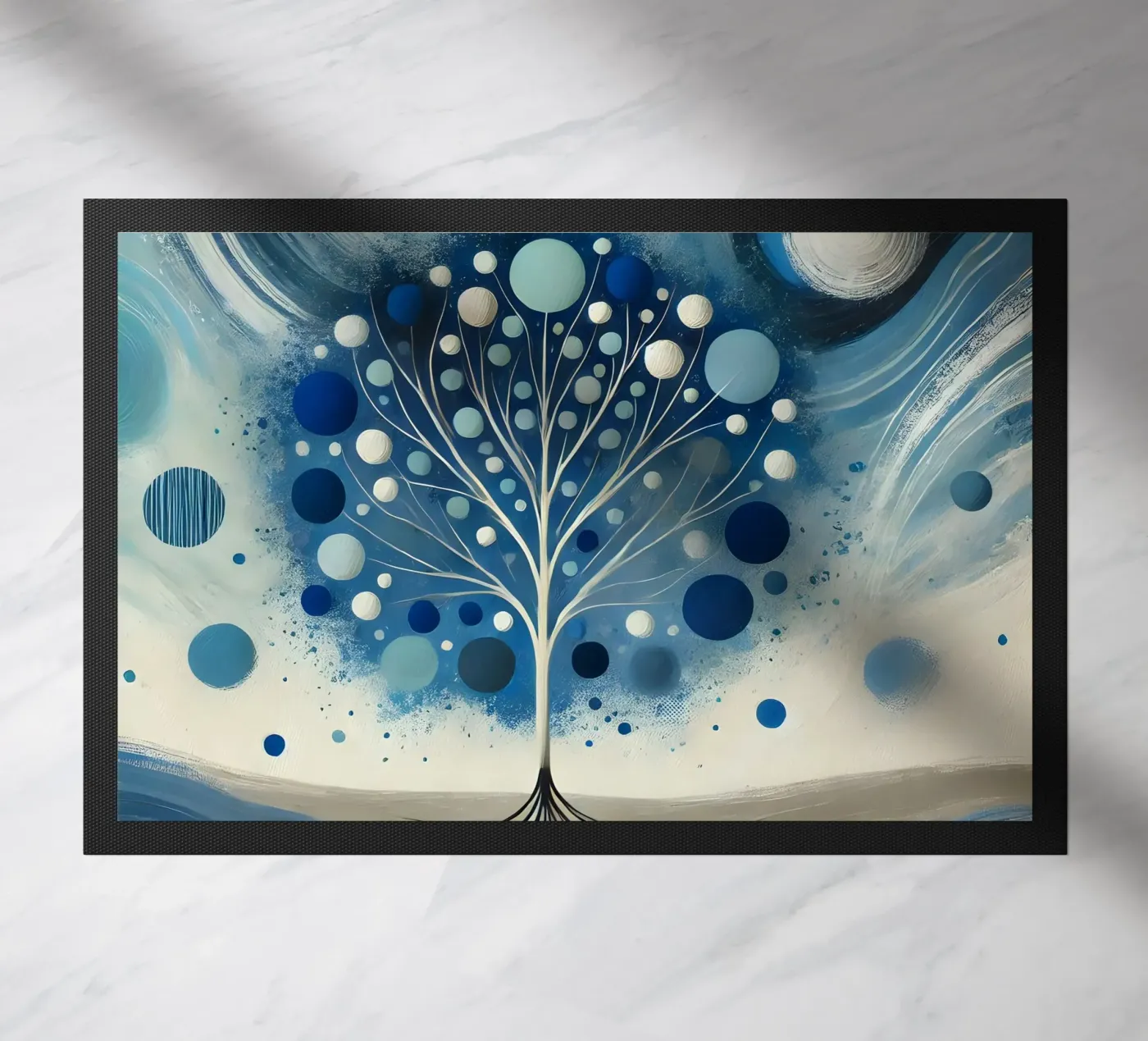 Boom blauw deurmat van spiritual