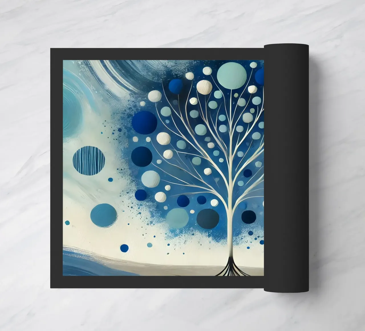 Tree blue doormat by spiritual