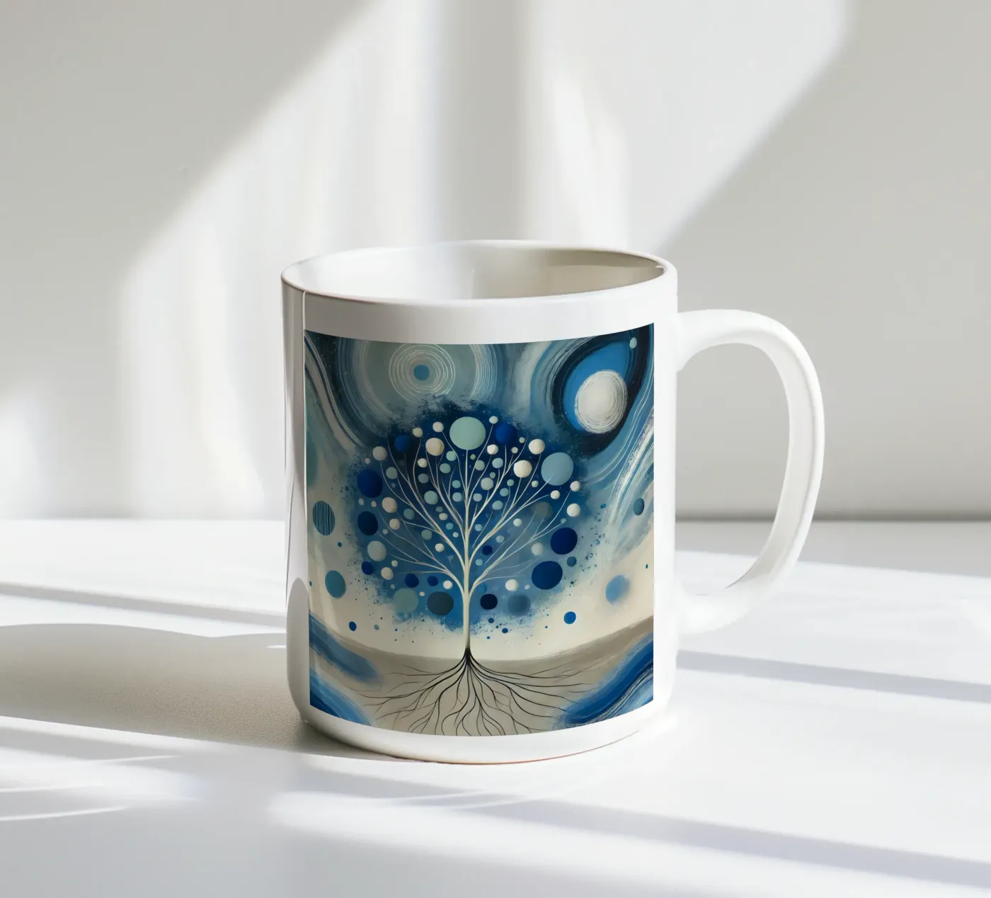 Tree blue ceramic mug by spiritual