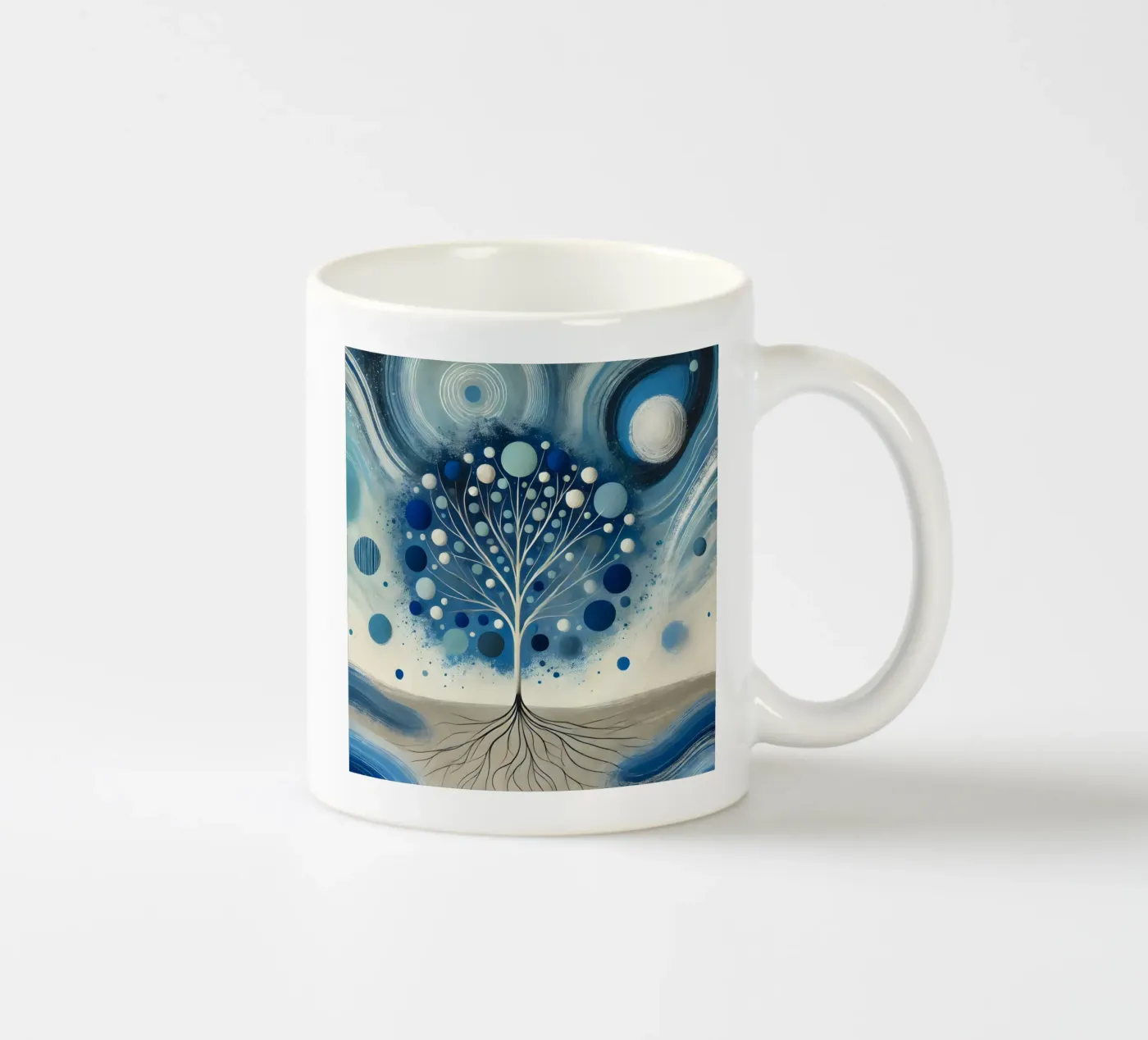 Tree blue ceramic mug by spiritual