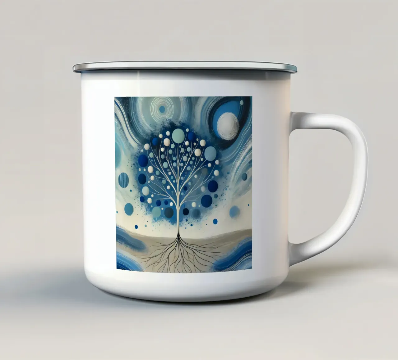 Albero blu tazza in smalto da spiritual