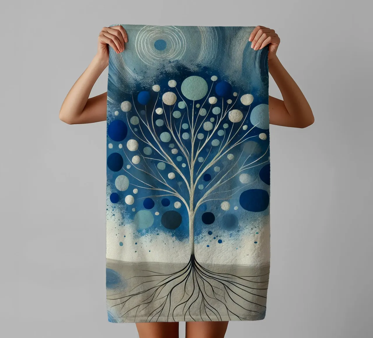 Tree blue badhanddoek van spiritual