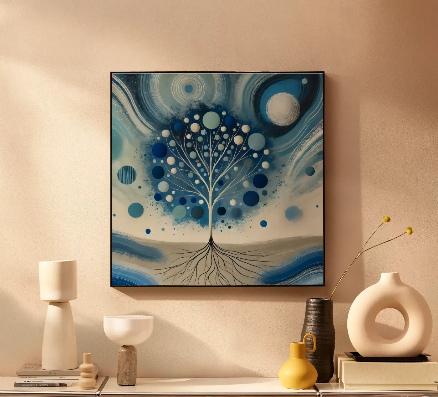 Boom blauw acryl van spiritual