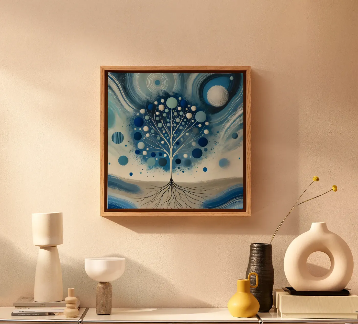 Boom blauw canvas van spiritual