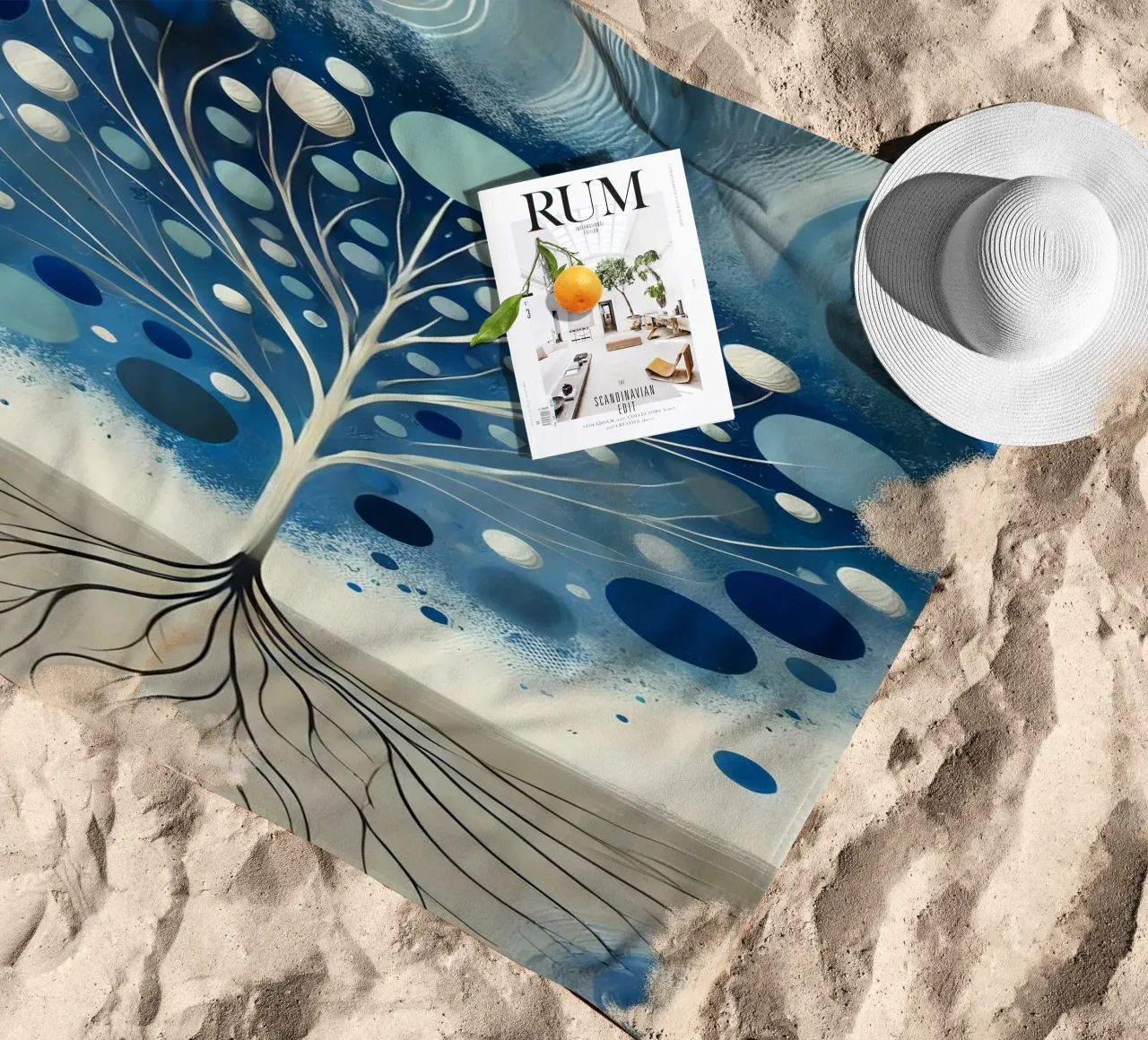 Boom blauw strandhanddoek van spiritual