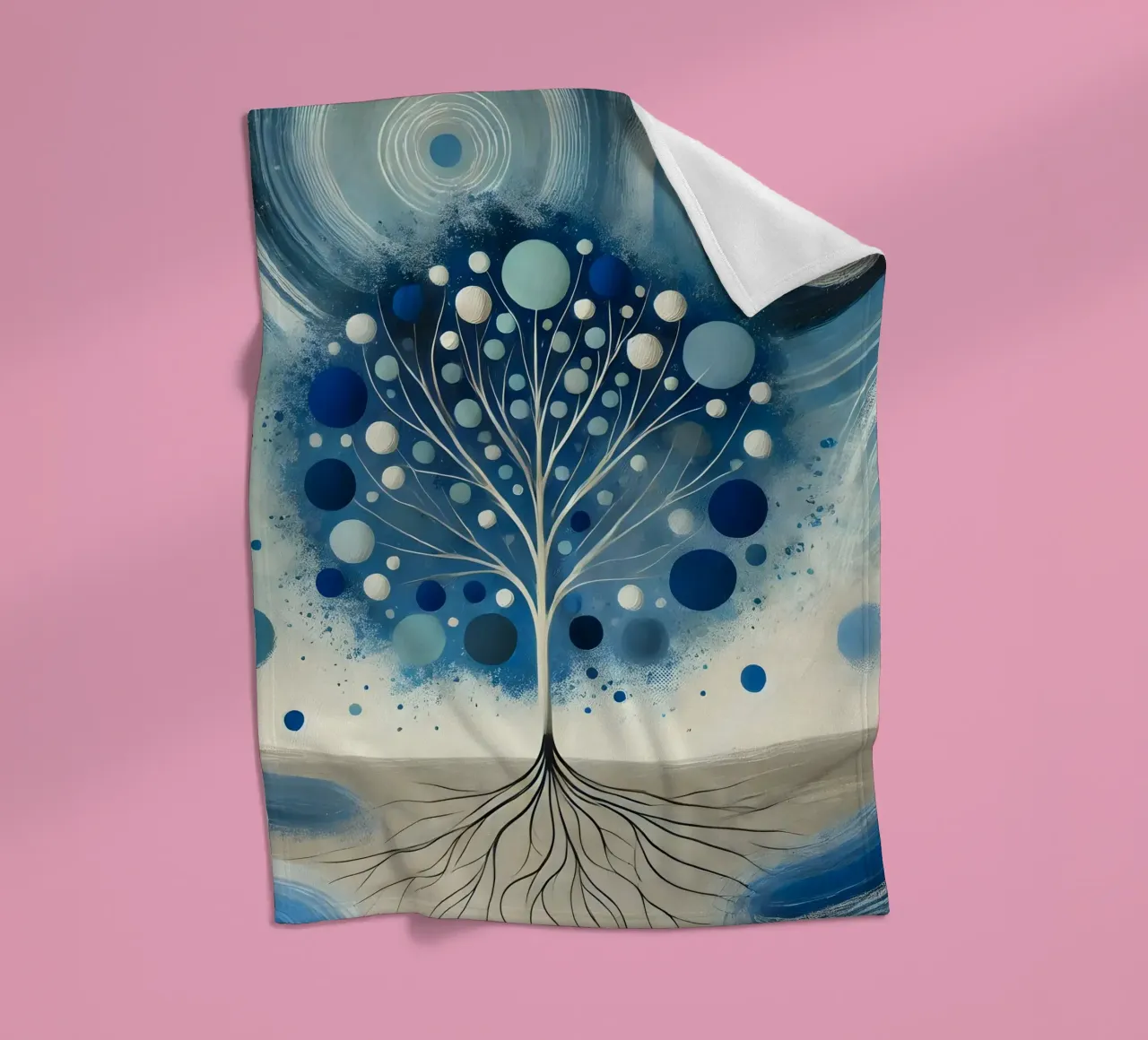 Baum blau Fleecedecke von spiritual