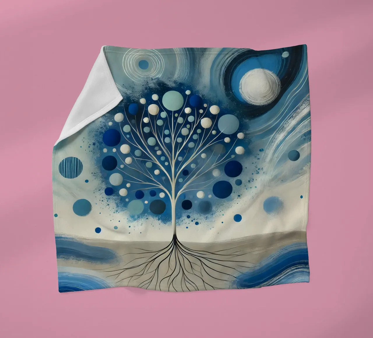 Baum blau Fleecedecke von spiritual