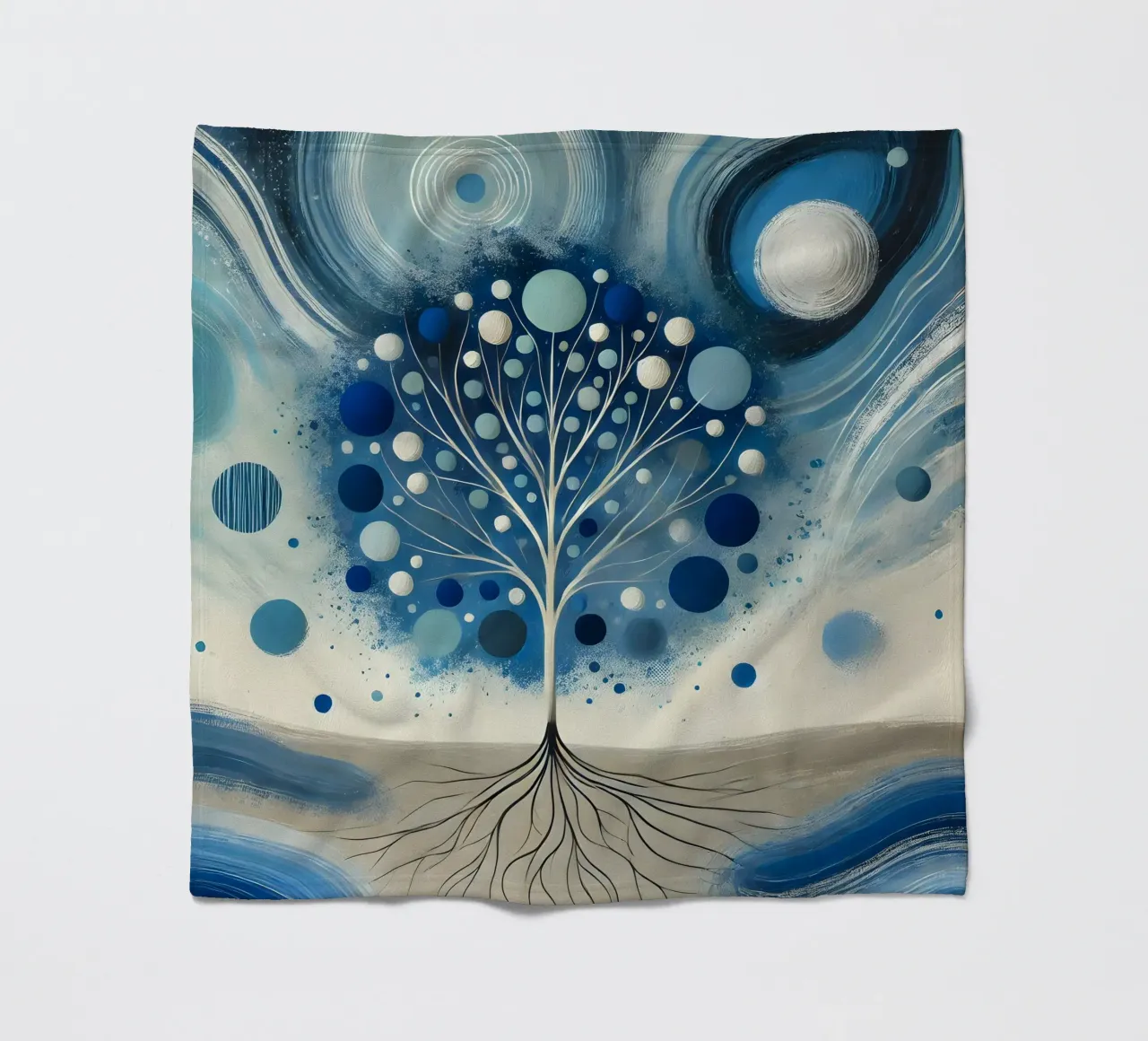 Baum blau Fleecedecke von spiritual