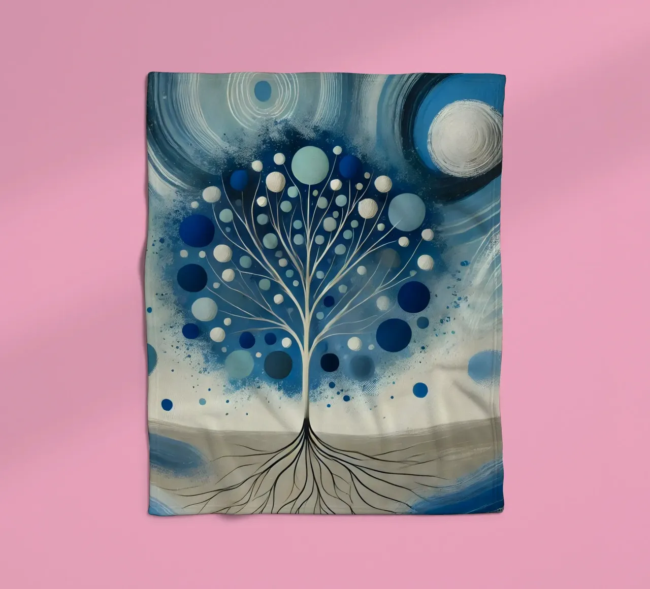 Baum blau Fleecedecke von spiritual